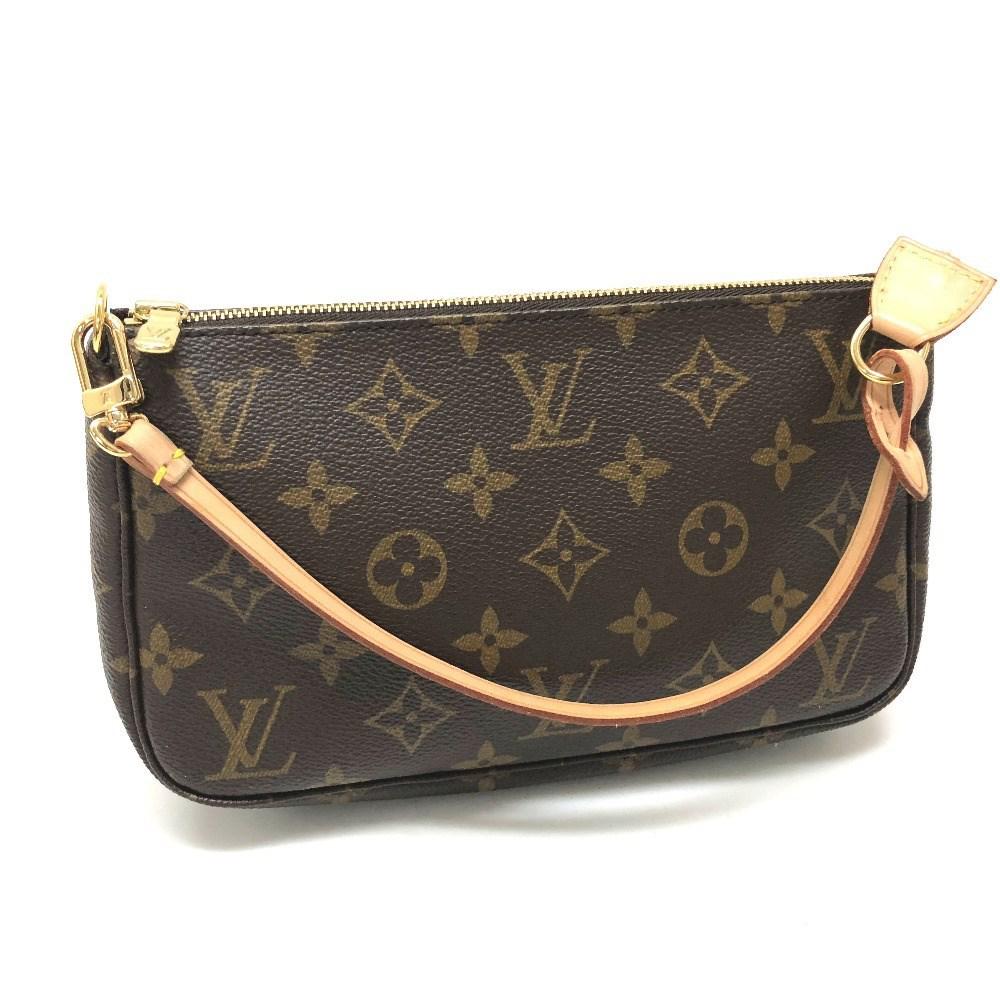 Louis Vuitton Monogram Pochette-accessoires Hand Bag Shoulder Bag Accessory Pouch Brown Monogram ...