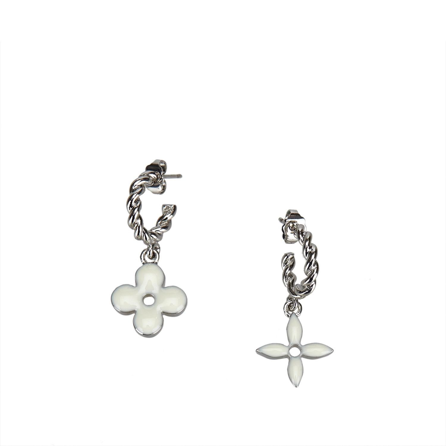 Louis Vuitton Monogram Earrings in Silver (Metallic) - Lyst