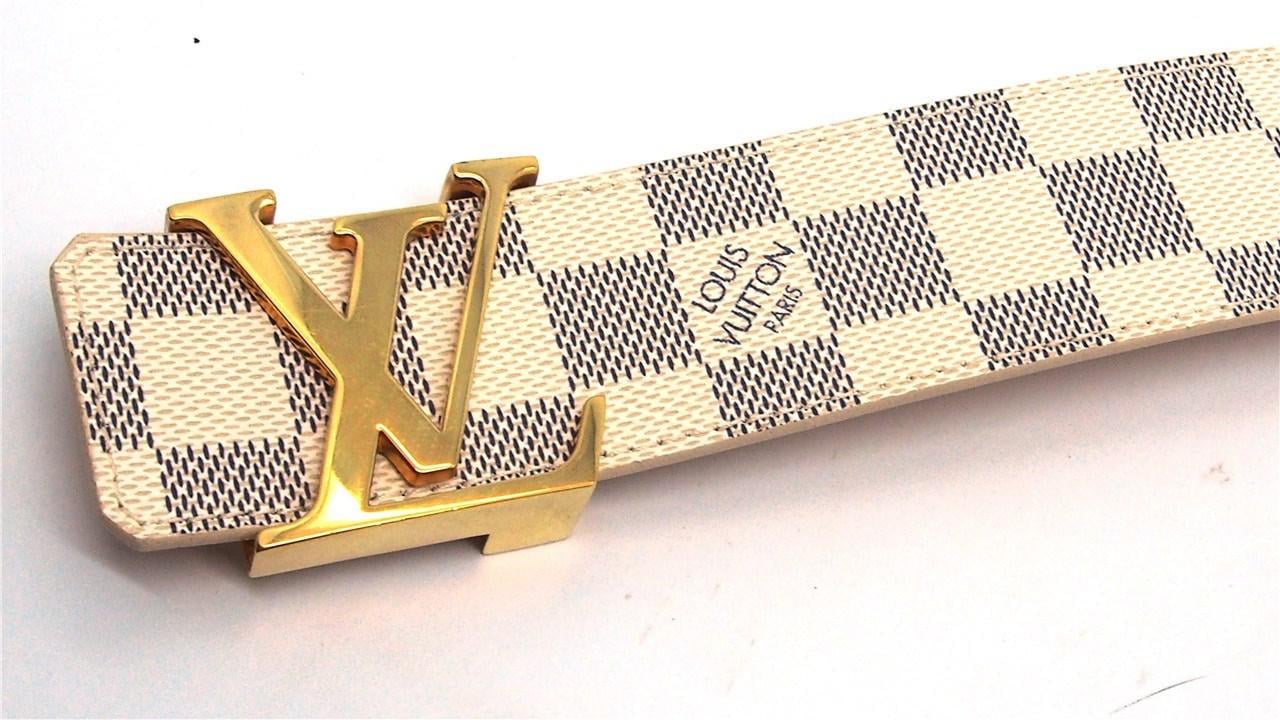 Louis Vuitton Authentic Damier Azur Canvas M9609u Initiales 40mm Belt Size 90/36 17039543ck in ...