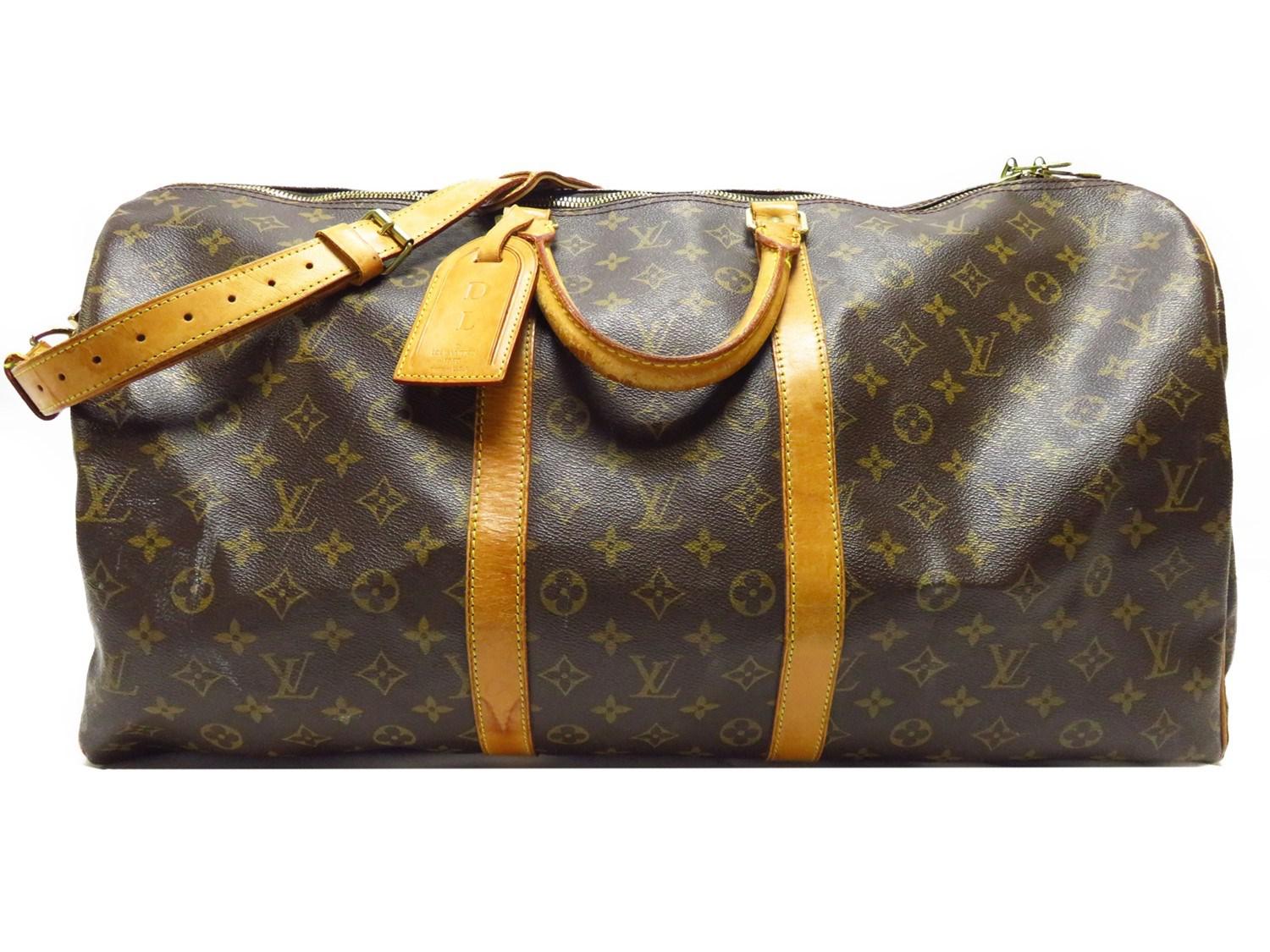 Louis Vuitton Monogram Keepall Bandoliere 55 Carry-on Travel Bag M41414 in Brown for Men - Lyst