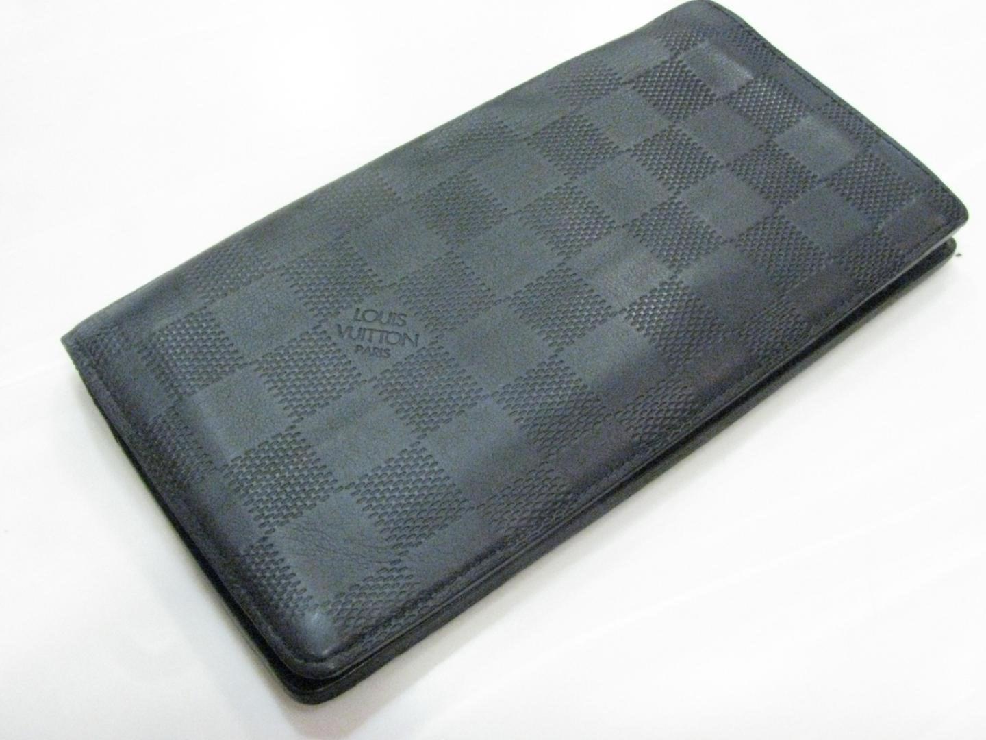 Louis Vuitton Auth Brazza Long Bifold Wallet Purse Damier Infini Leather N63010 in Black for Men ...