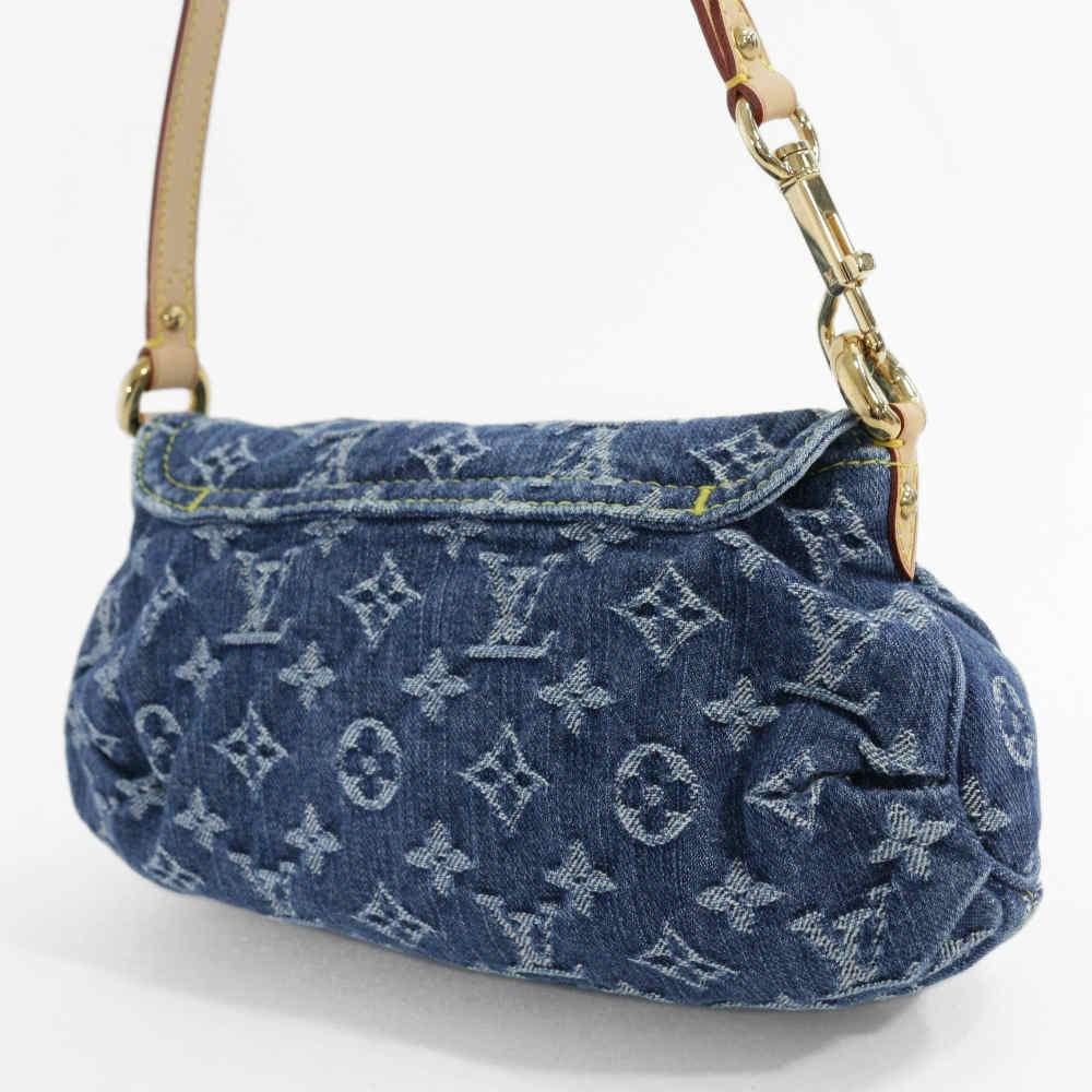Louis Vuitton Monogram · Denim · Mini Pleated · Shoulder Bag / M95050 / Blue Xinside: Mustard ...