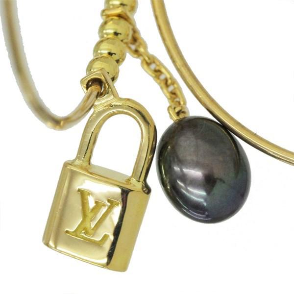 Louis Vuitton Cultured Pearl and Monogram Charm 18K Yellow Gold
