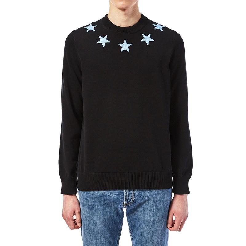Givenchy Cotton Black And White Stars Sweater for Men - Lyst