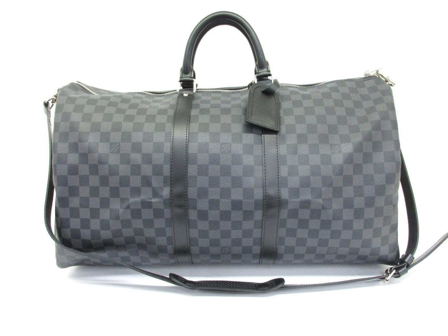 Lyst - Louis Vuitton Keepall Bandouliere 55 Boston Bag Damier Graphite N41413 in Gray