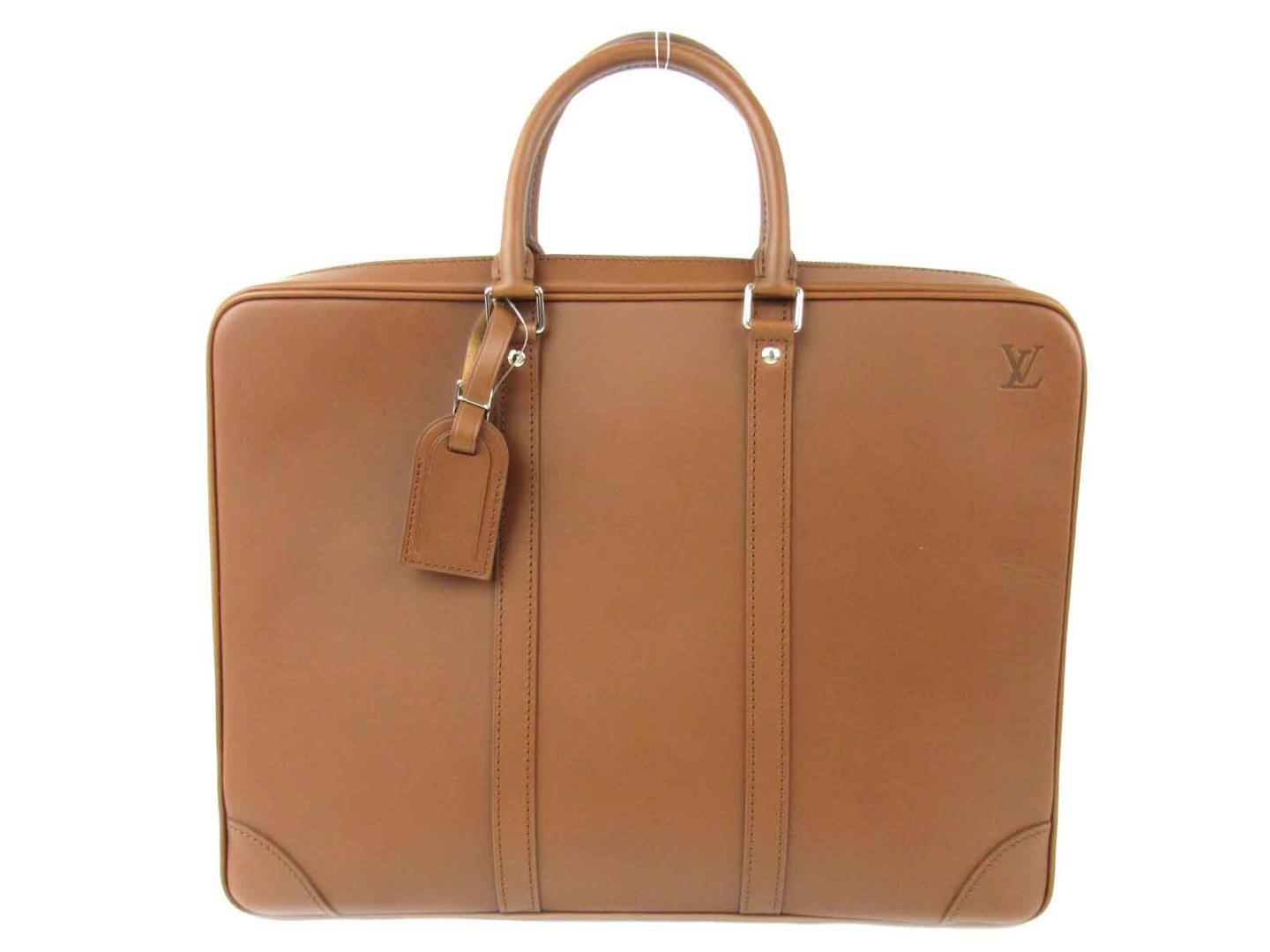 Louis Vuitton Leather Porte Documents Voyage Business Bag Briefcase M56274 Nomad Tabac in Brown ...