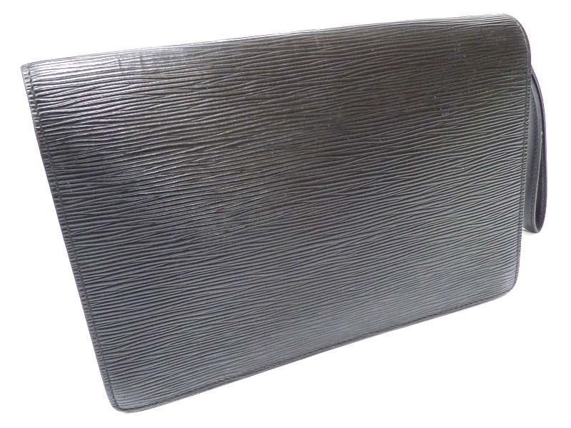 Louis Vuitton Leather Authentic Epi Sellier Dragonne Clutch Hand Bag M52612 Men&#39;s in Black for ...