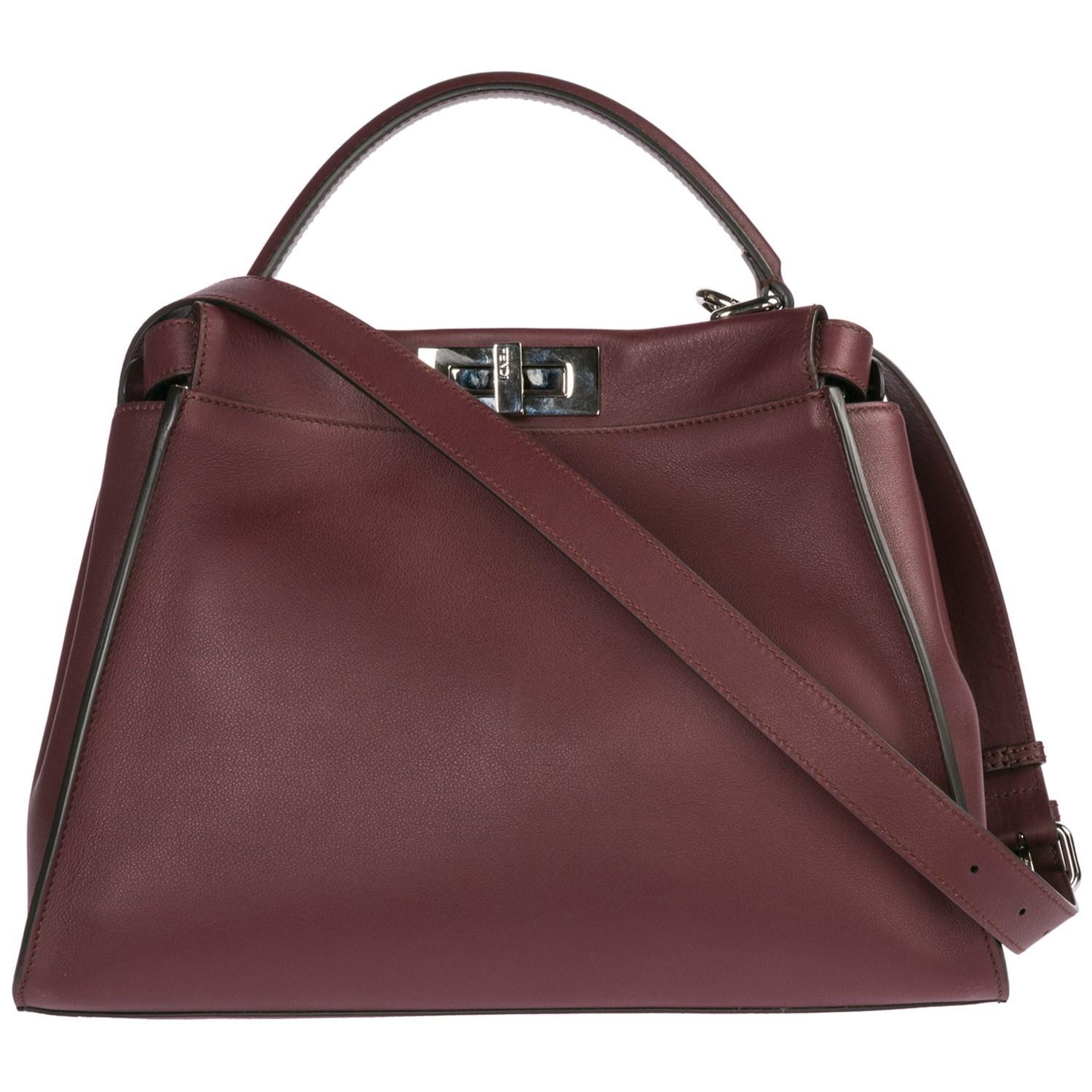 fendi peekaboo mini burgundy