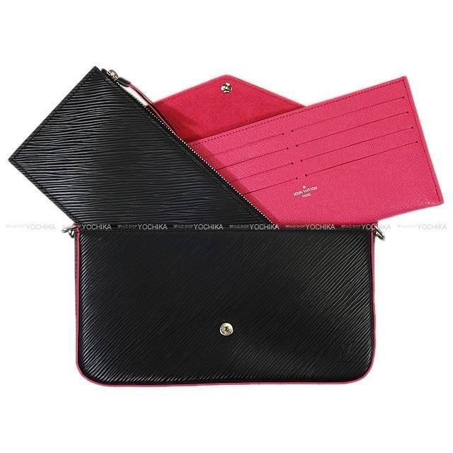 Louis Vuitton Shoulder Bag &quot;pochette Felicie&quot; Black/fuchsia Pink Epi M64579 [brand New ...