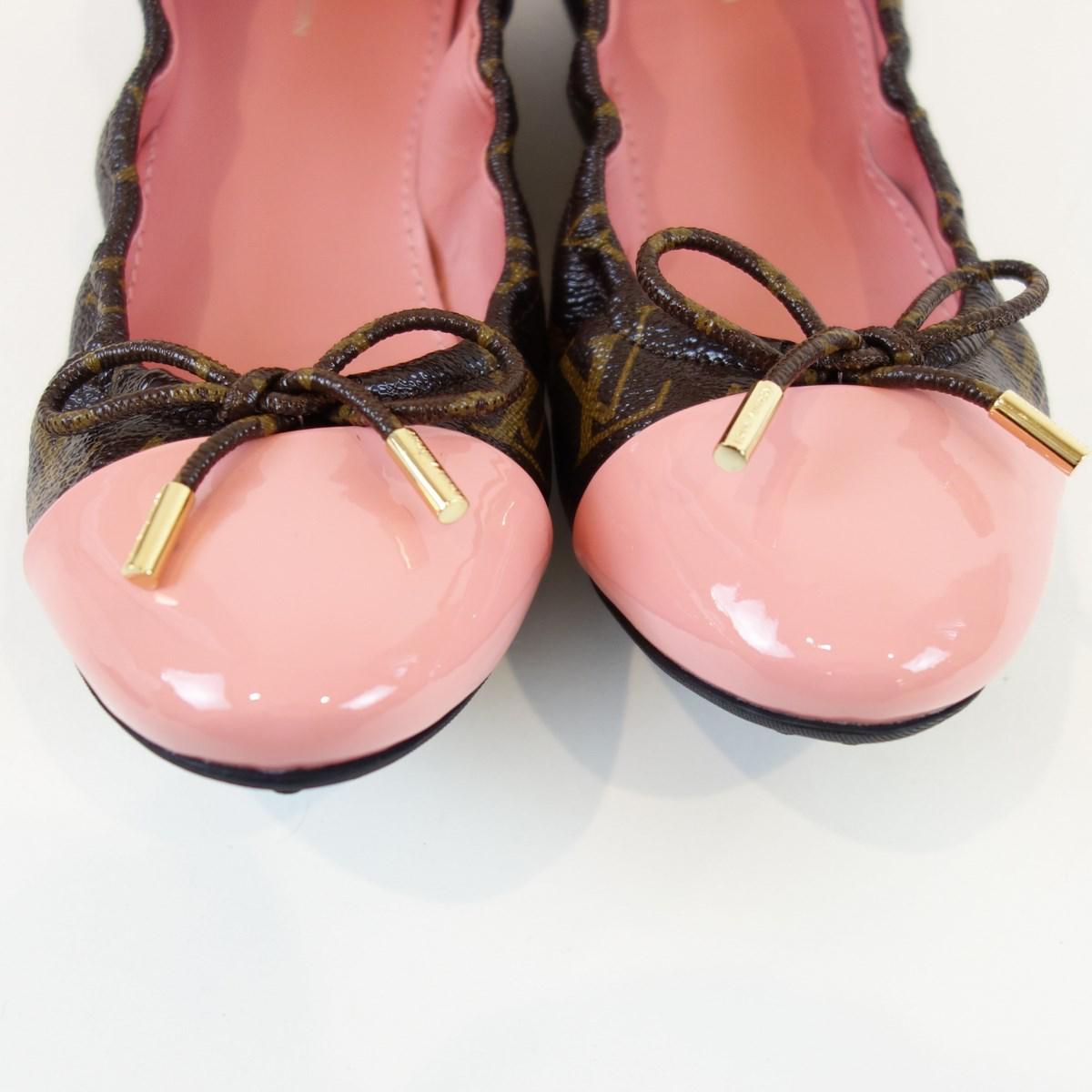 louis vuitton ballerina shoes price Louis Vuitton Canvas Monogram Flirty Line Flat Ballerina Ballet Shoes Size 39m in Brown - Lyst