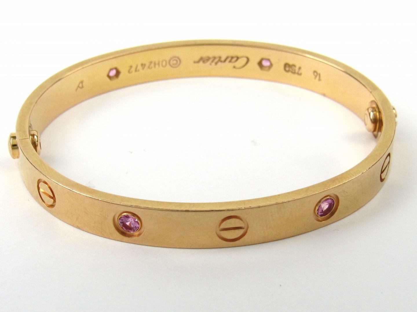 CRB6030017 - LOVE bracelet, 1 pink sapphire - Rose gold, pink
