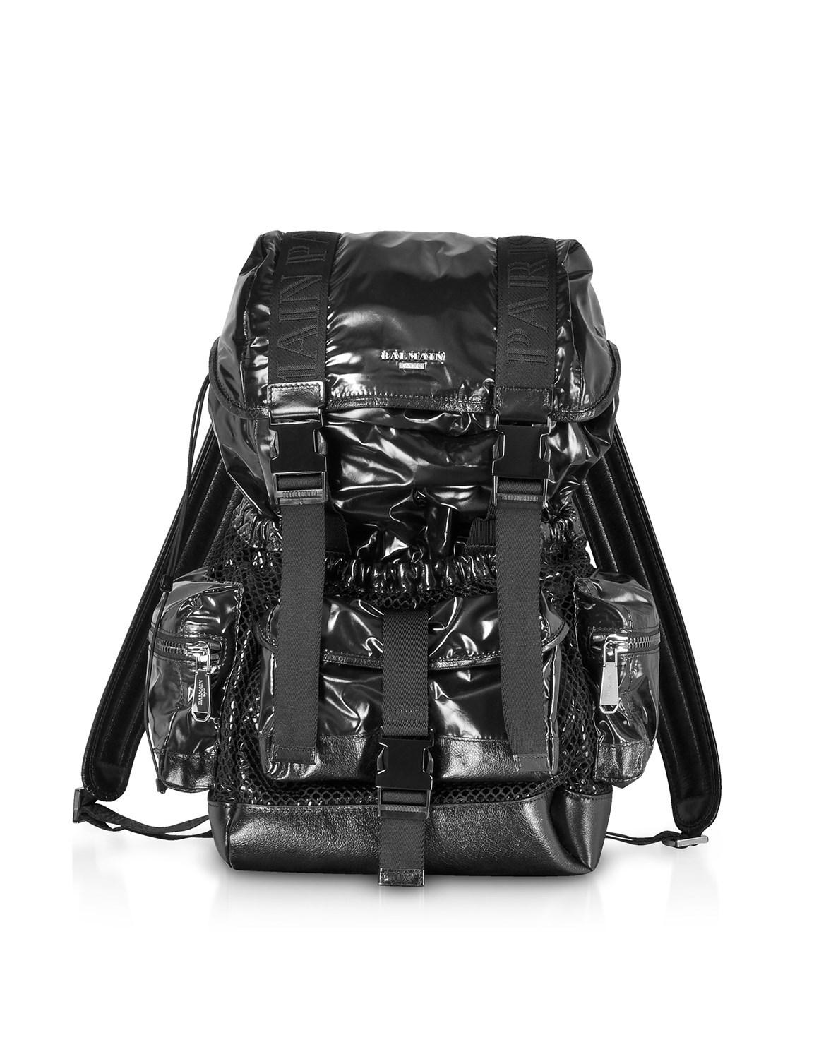 black shiny backpack