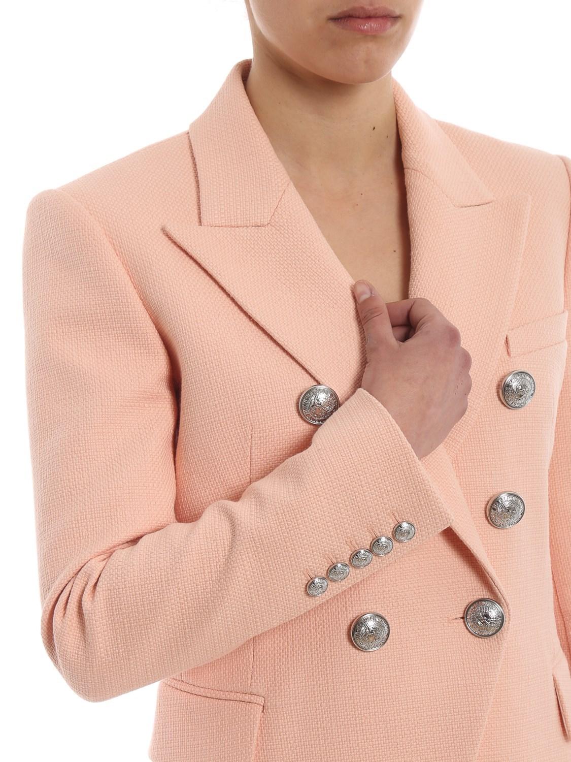 balmain hot pink blazer