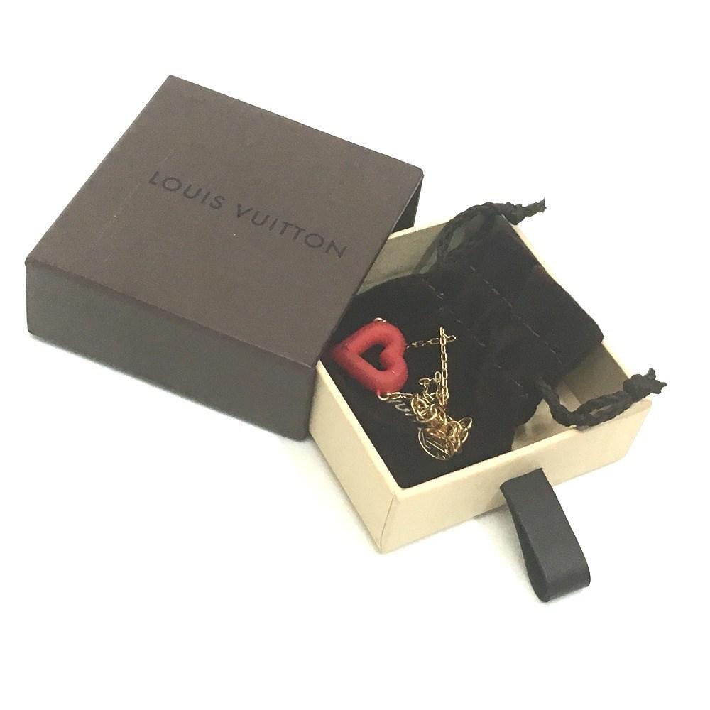 Louis Vuitton Chain Blur Scrapes Heart Bracelet Gold X Red Gold Plated/rubber M61142 in Metallic ...