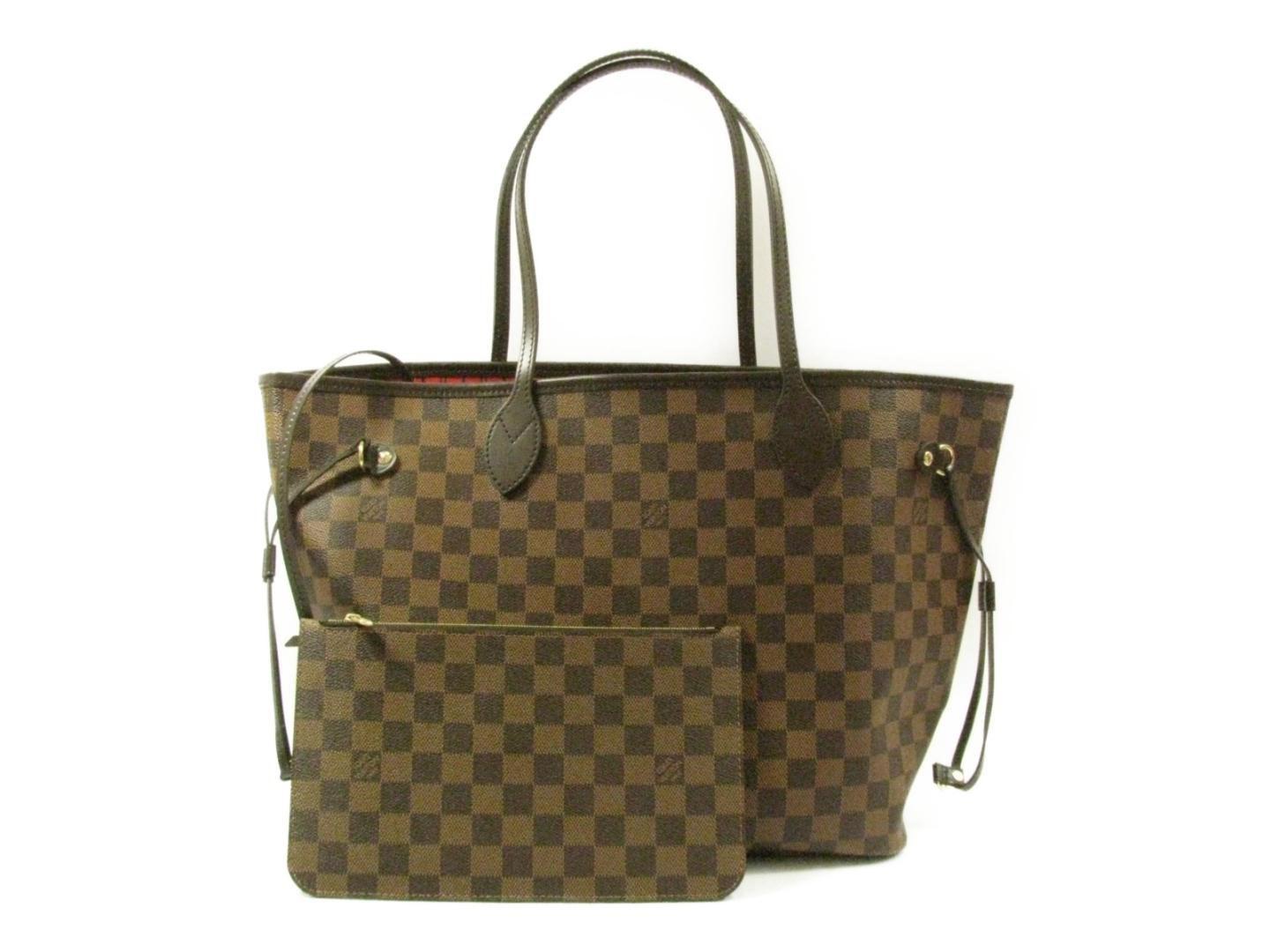 Louis Vuitton Neverfull Mm Tote Shoulder Bag N41358 Damier Canvas Ebene Brown - Lyst