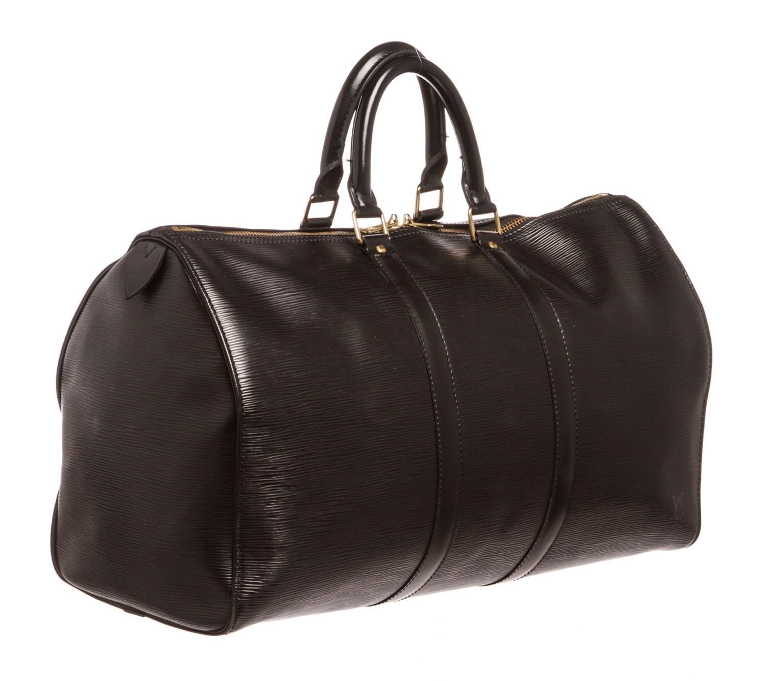 Louis Vuitton Black Epi Leather Keepall 55 Cm Duffle Bag Luggage - Lyst