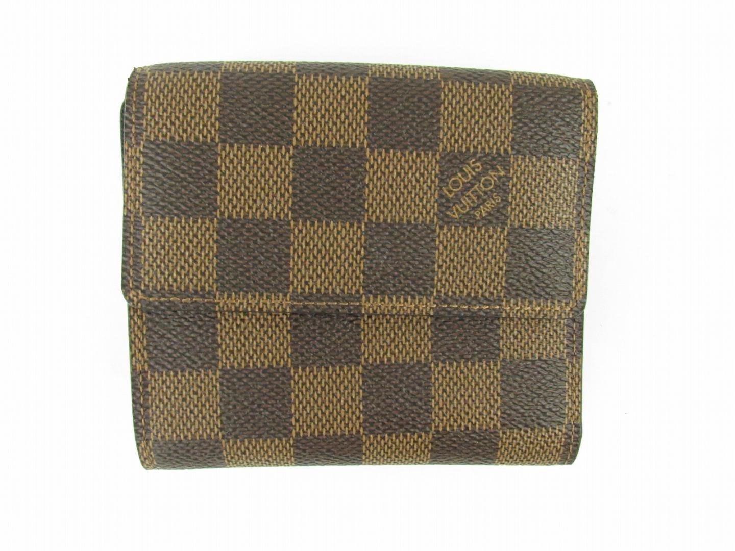 Louis Vuitton Portefeuille Elise Trifold Wallet Purse Damier Leather N61654 in Brown - Lyst