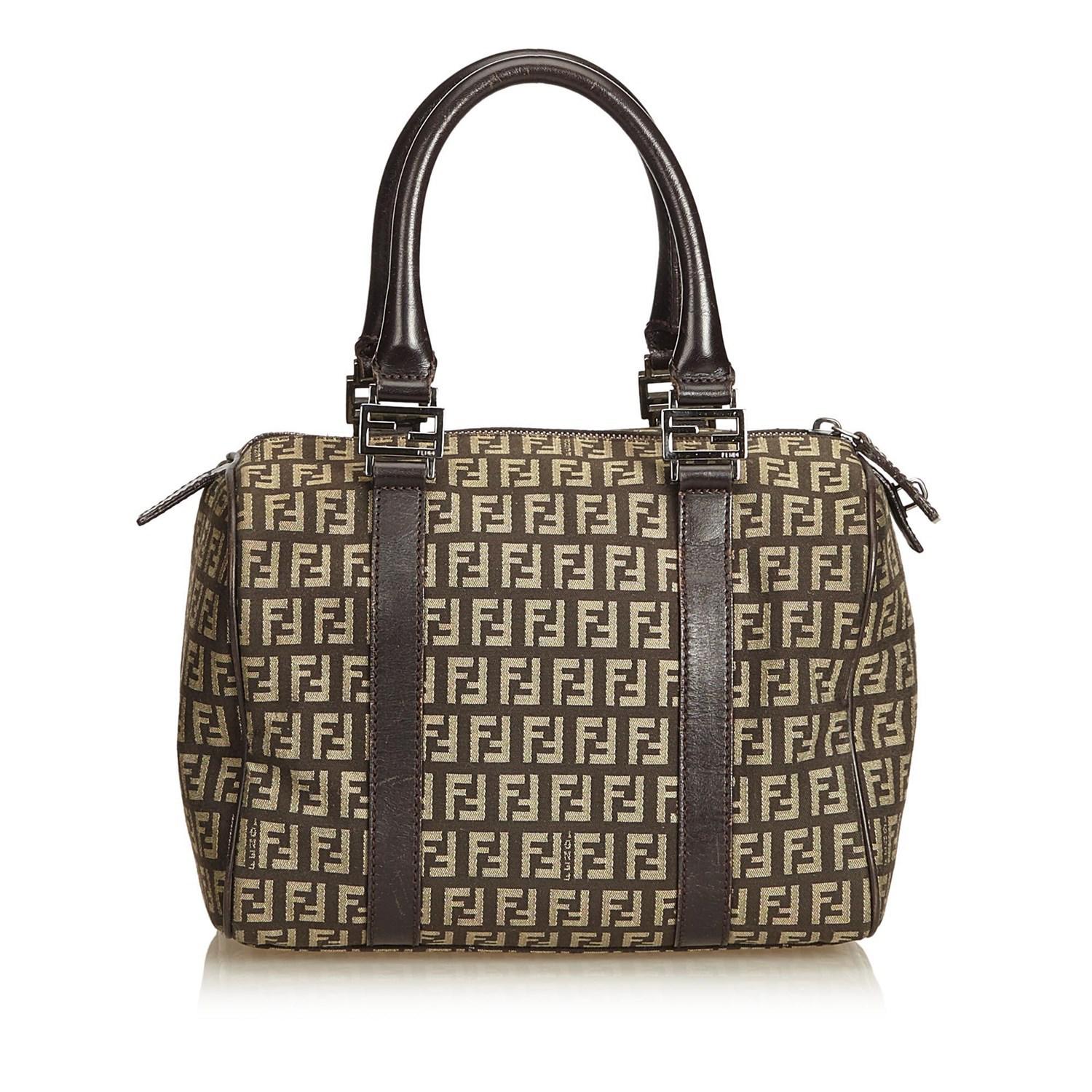 fendi zucchino boston bag