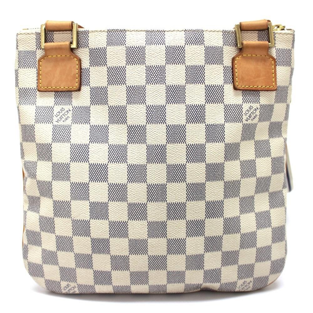 Louis Vuitton Leather Damier Azur Pochette Bosphore Crossbody Men&#39;s Women&#39;s Shoulder Bag ...