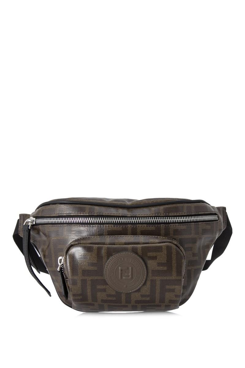 Fendi Leather Pre-owned Ff Belt Bag in Brown for Men - Lyst