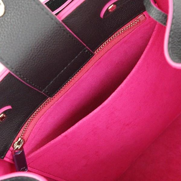 Lyst - Louis Vuitton Lock Me Bucket Leather Black Pink Shoulder Bag Women in Black