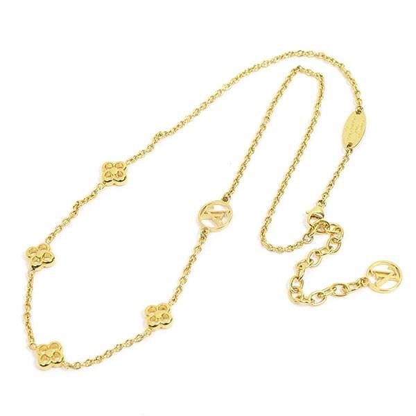 Louis Vuitton Necklace Flower Full Lv Logo Gold M68125 in Metallic - Lyst