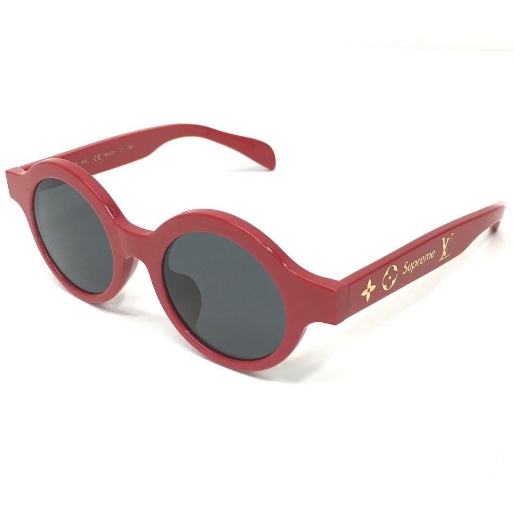 Louis Vuitton x Supreme Red Acetate Downtown Sunglasses For Sale