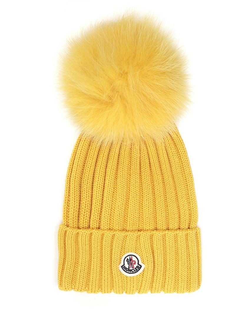 yellow moncler hat