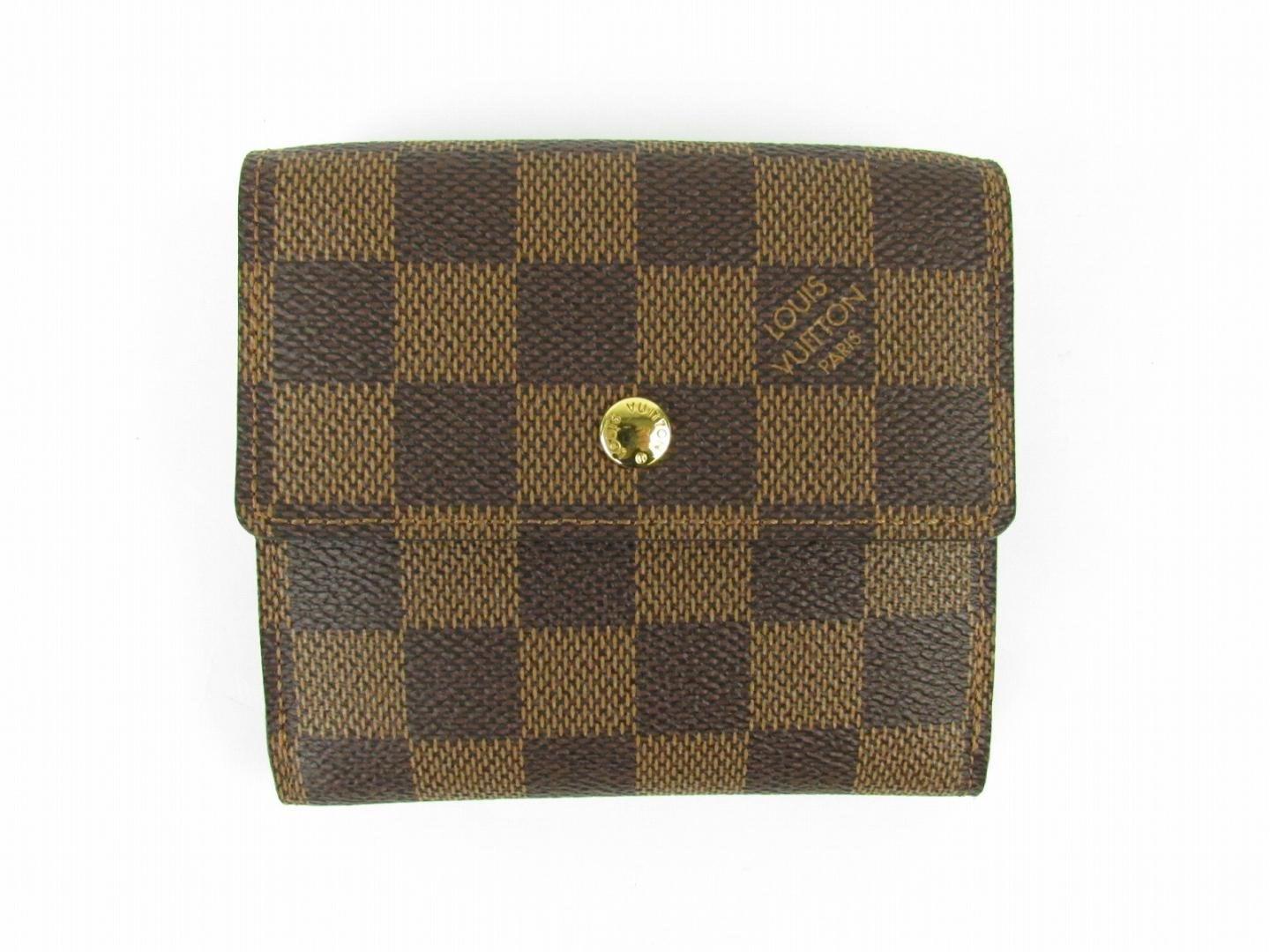 Louis Vuitton Portefeuille Elise Trifold Wallet Purse Damier Leather N61654 in Brown - Lyst