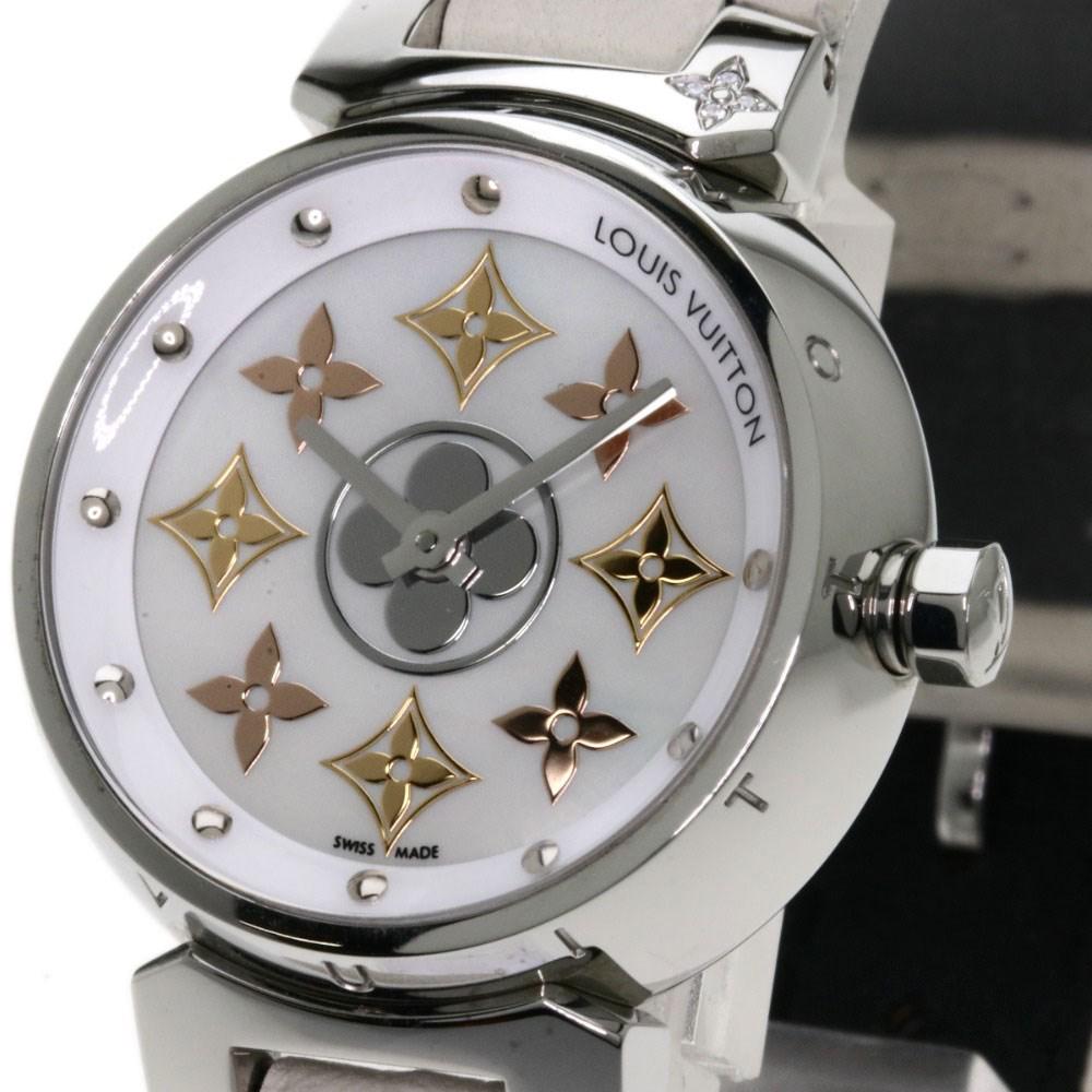 Louis Vuitton Tambour Blossom Pm Watches Q12ms Stainless Steel/leather Women in Silver (Metallic ...