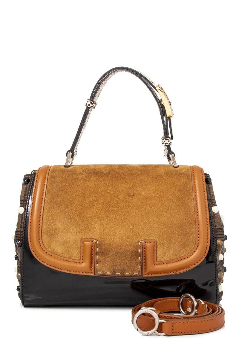Fendi Pre-owned Leather Shoulder Bag in Black - Lyst