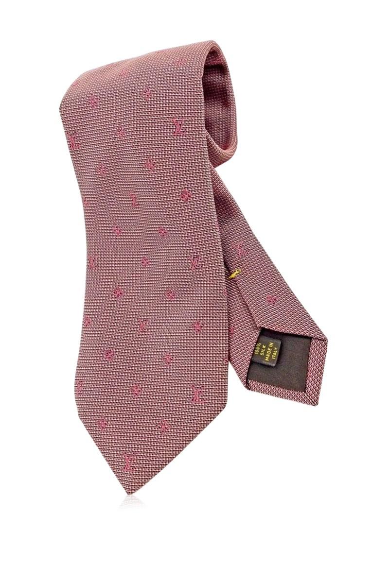 Louis Vuitton Silk Tie Monogram Mens Used T5203 in Pink for Men - Lyst