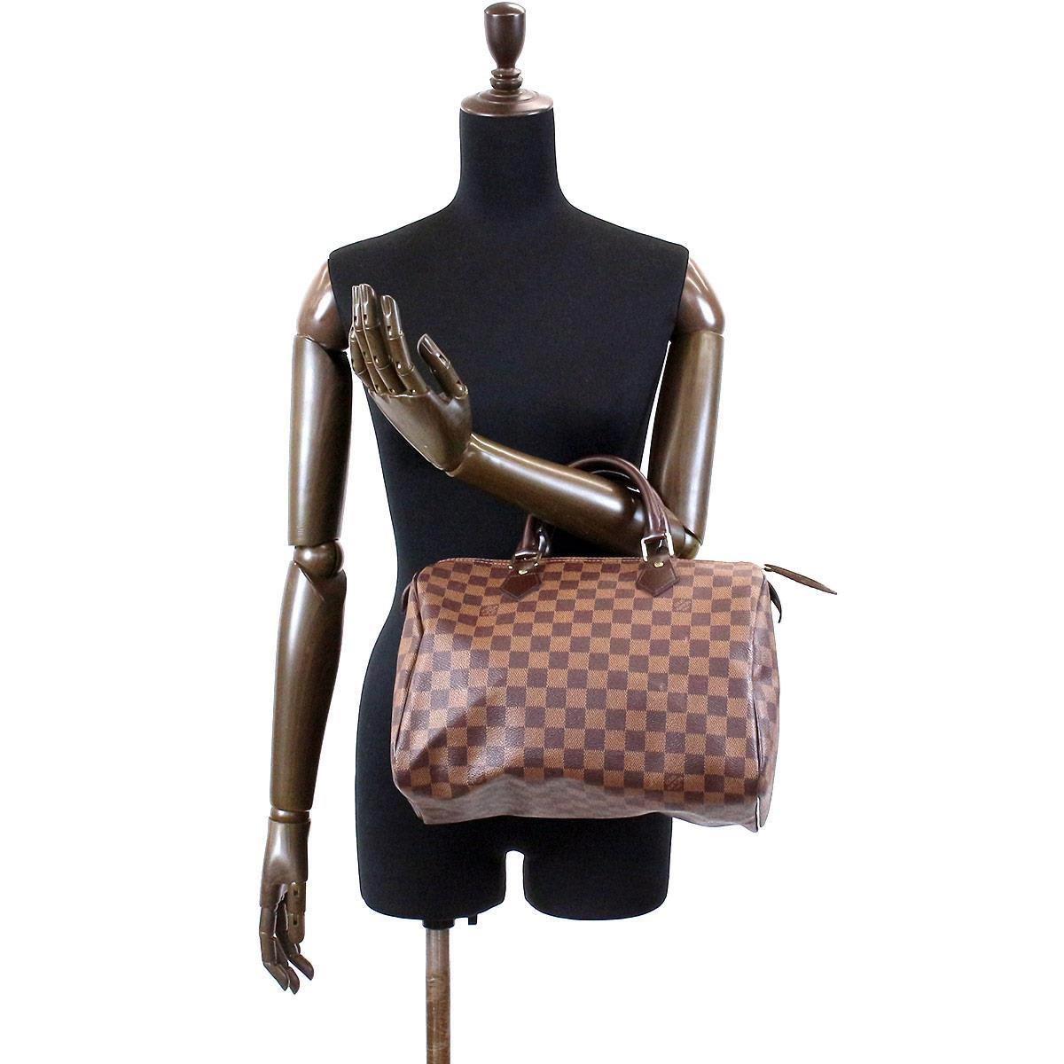 Louis Vuitton Canvas Damier Speedy 30 Hand Bag Ebene N41364 Purse 90031645.. in Brown - Lyst