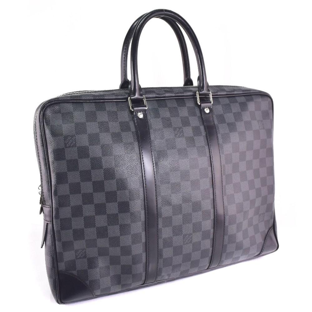 Louis Vuitton N 41125 Damier Graphite Canvas Black Business Bag Mens - Lyst