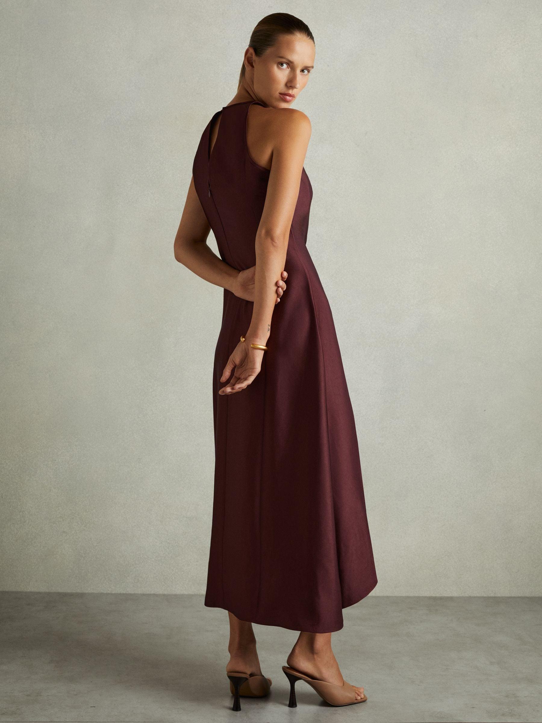 【海外限定】REISSワンピース☆Micah Drape-Tuck Satin Midi Dre Reiss Satin Drape Tuck Midi Dress in Blue - REISS
