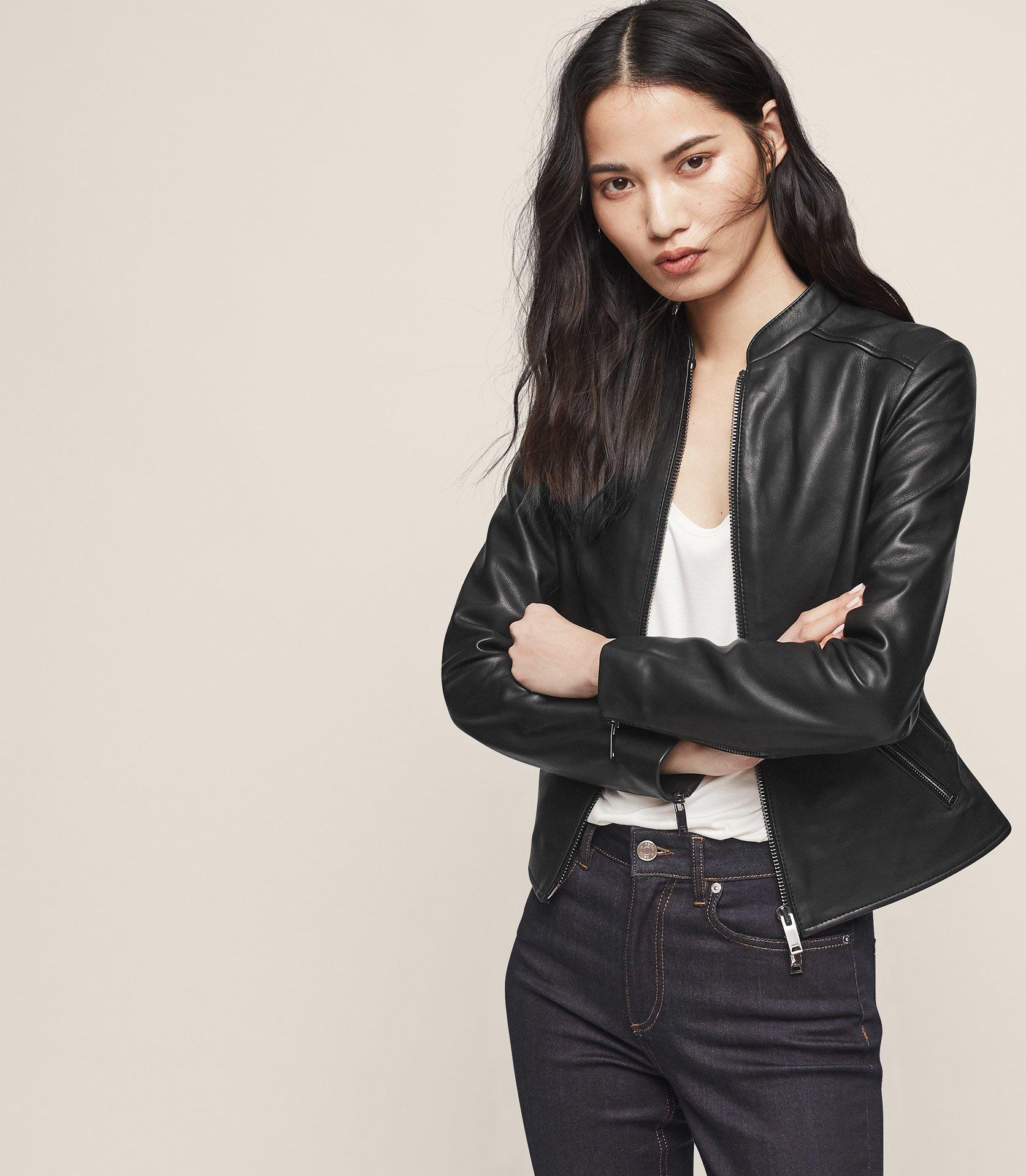 thea leather racer jacket