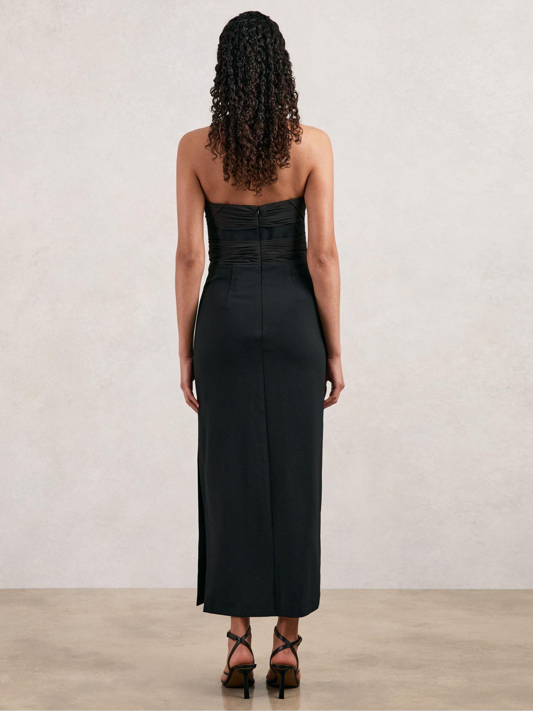 Halston Midi Dress in Black | Lyst