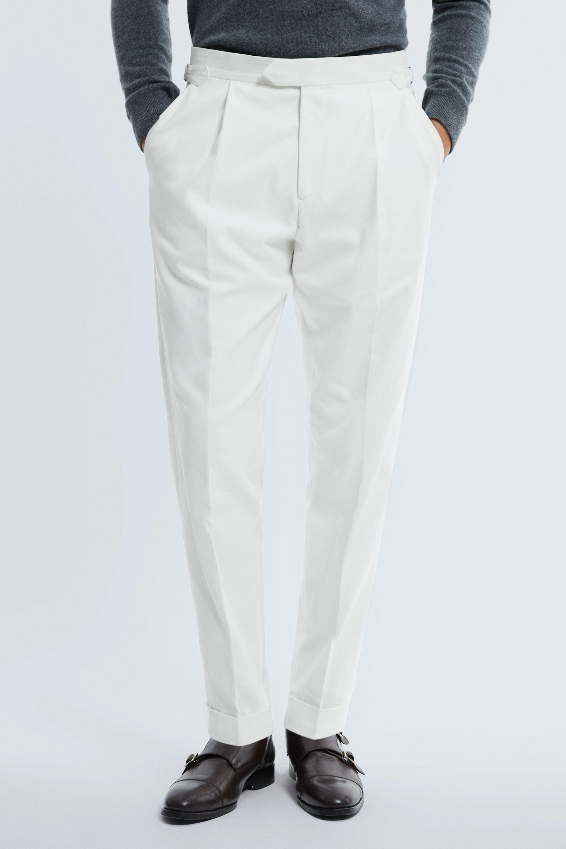 White on sale fitted trousers