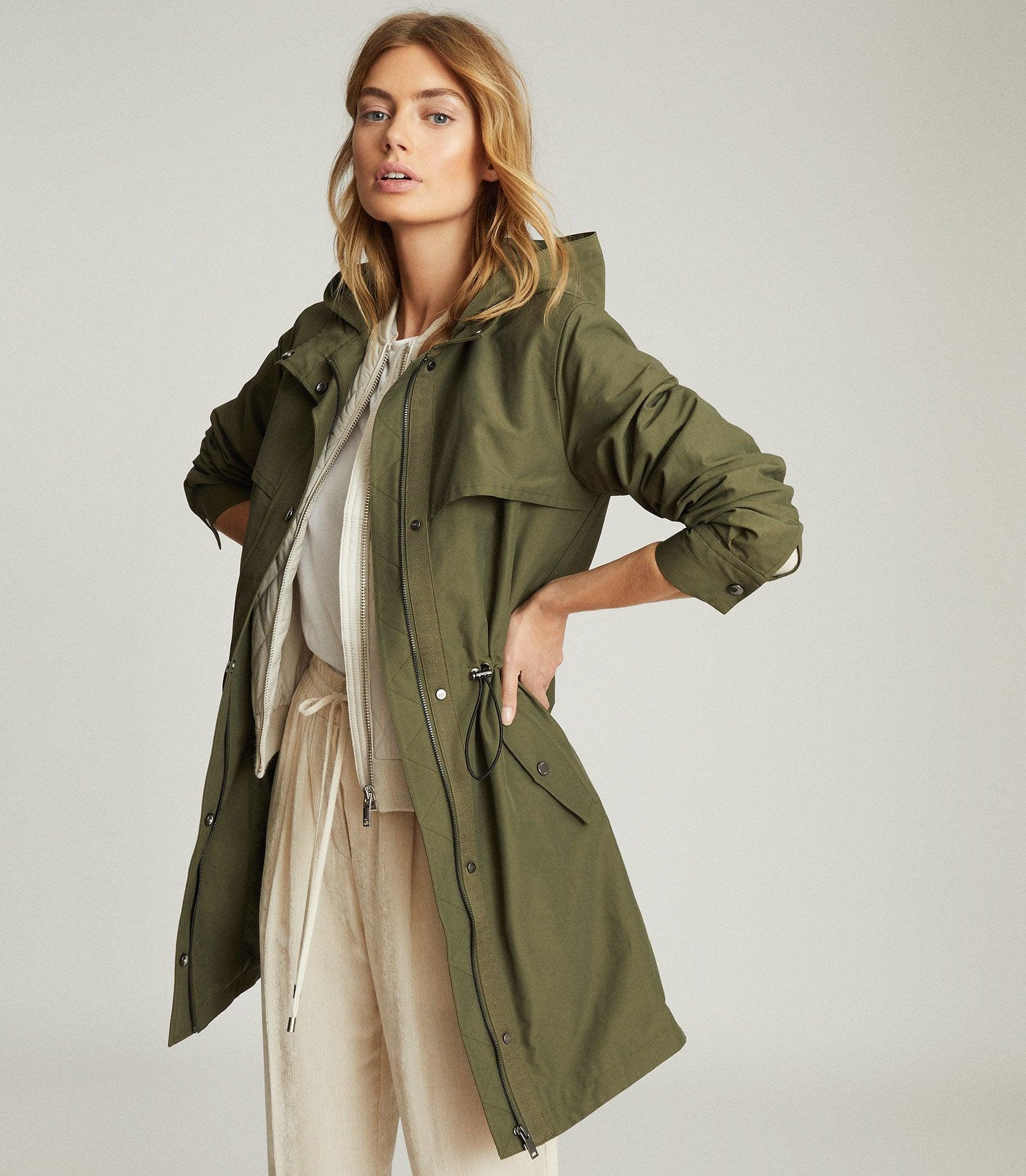 khaki lightweight parka