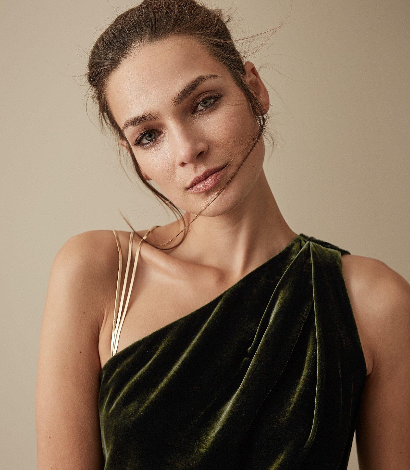 reiss green velvet dress