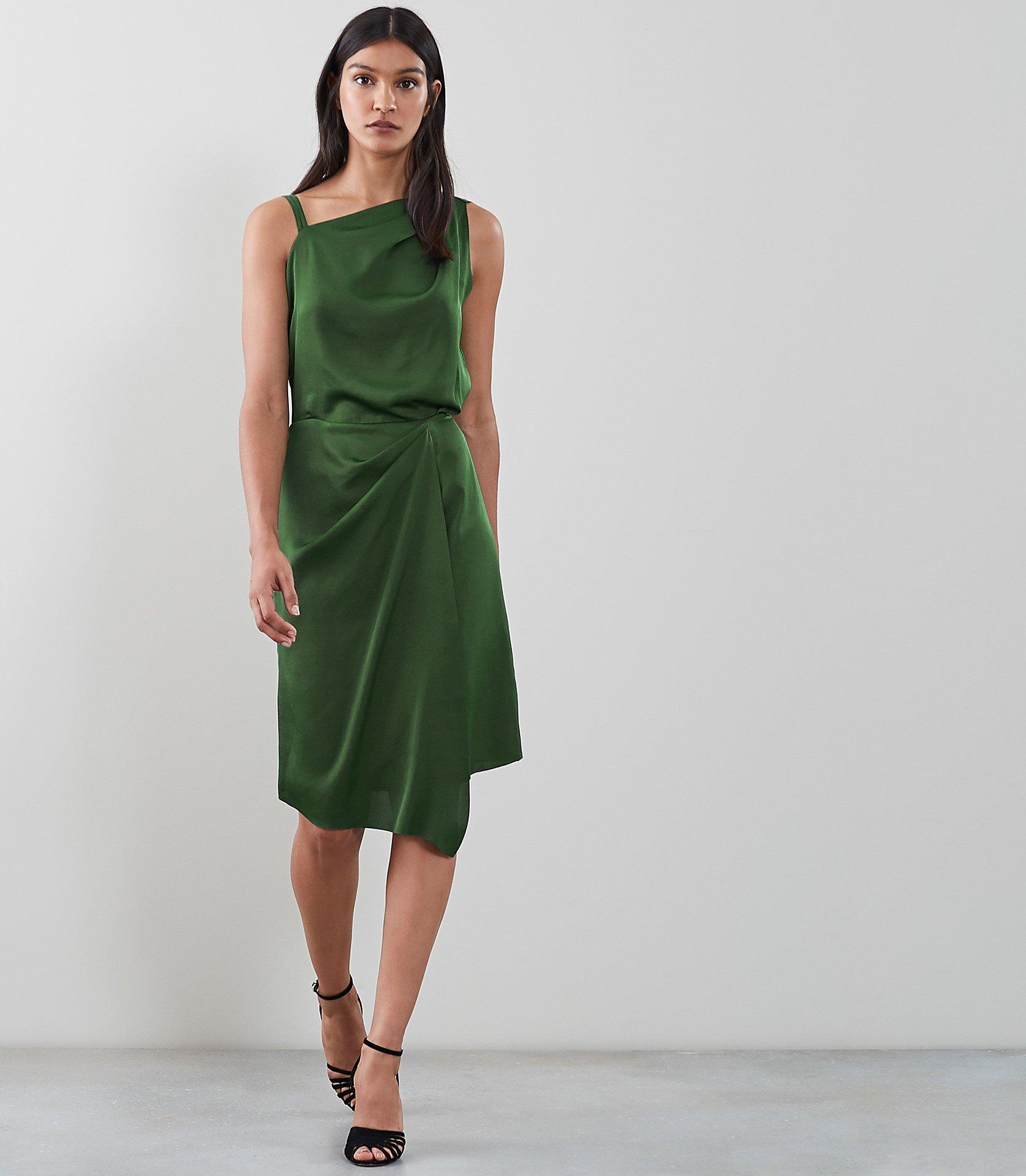 Reiss Synthetic Ostia - One Shoulder Cocktail Dress in Emerald (Green ...