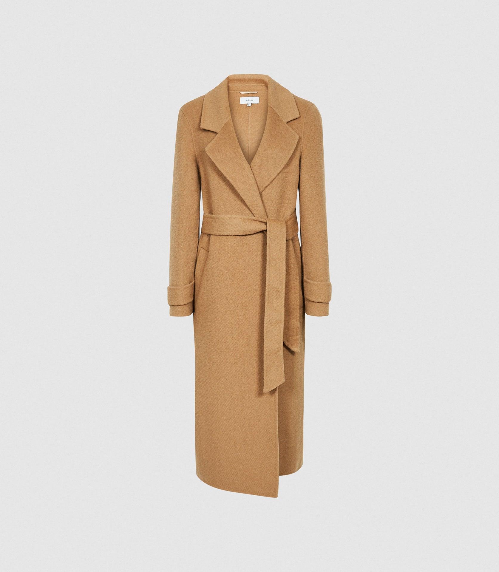 Reiss Leah - Wool Blend Longline Overcoat in Natural | Lyst
