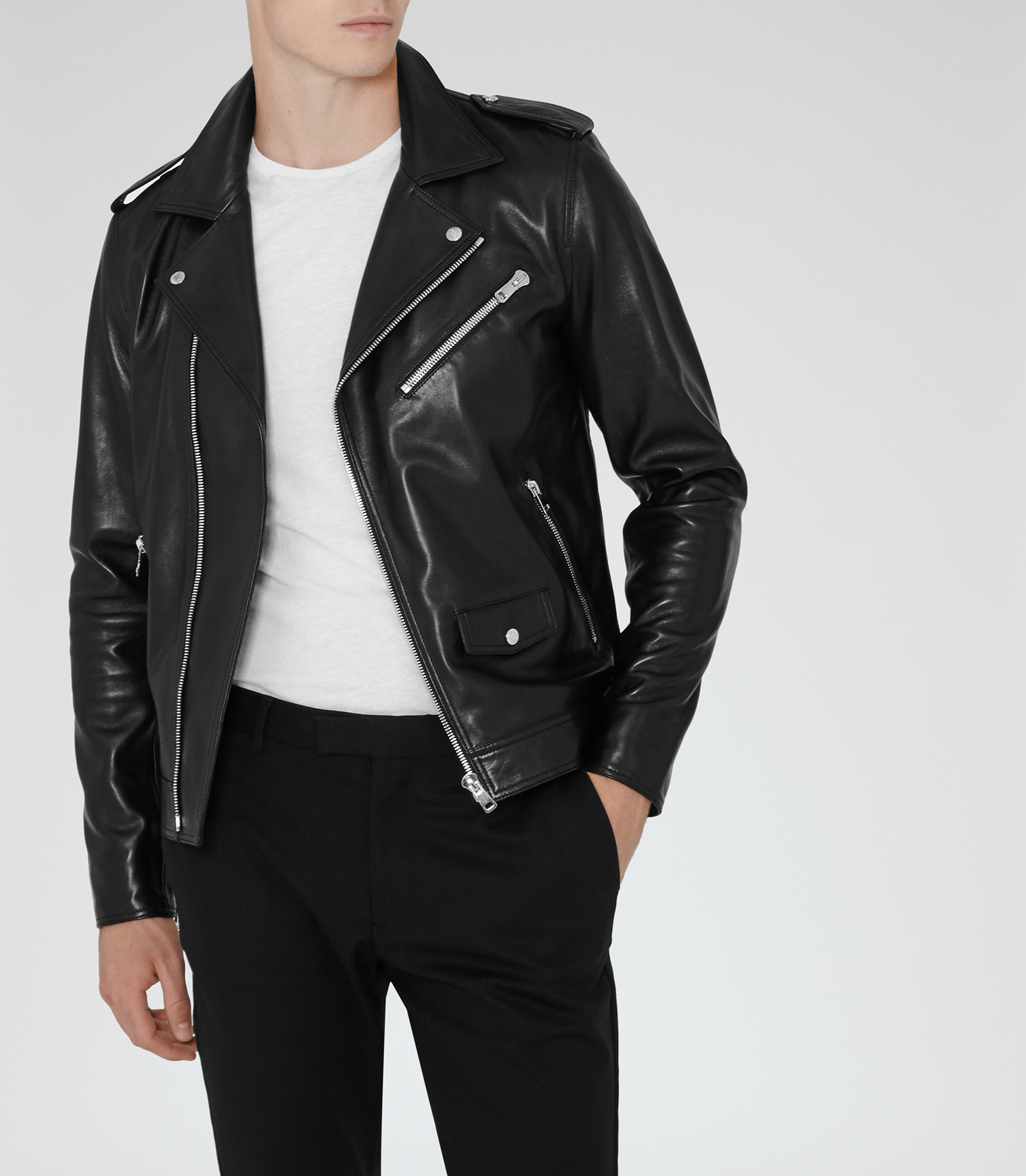 reiss tay leather jacket