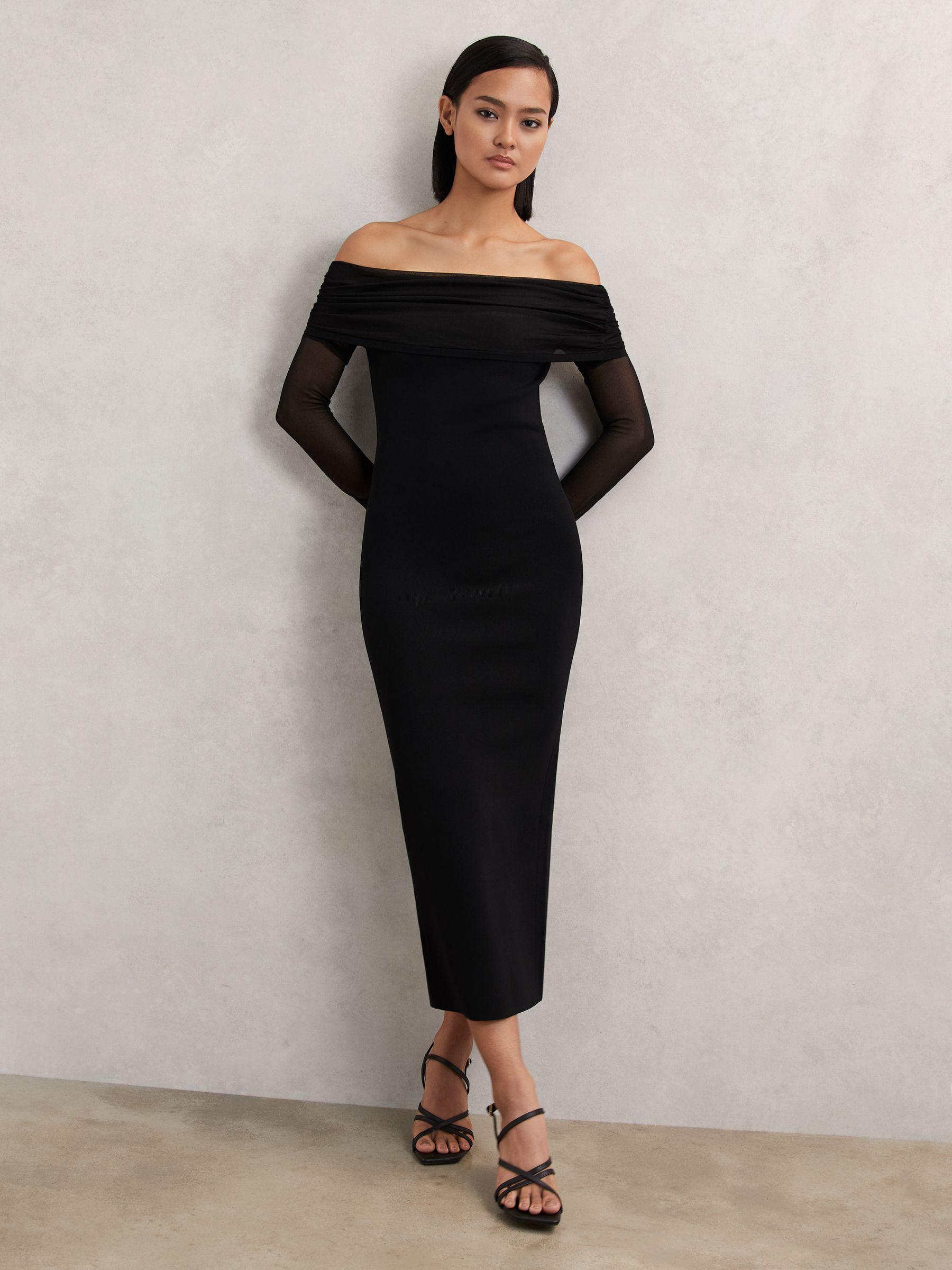 reiss black midi dress Women's Reiss Black Dresses