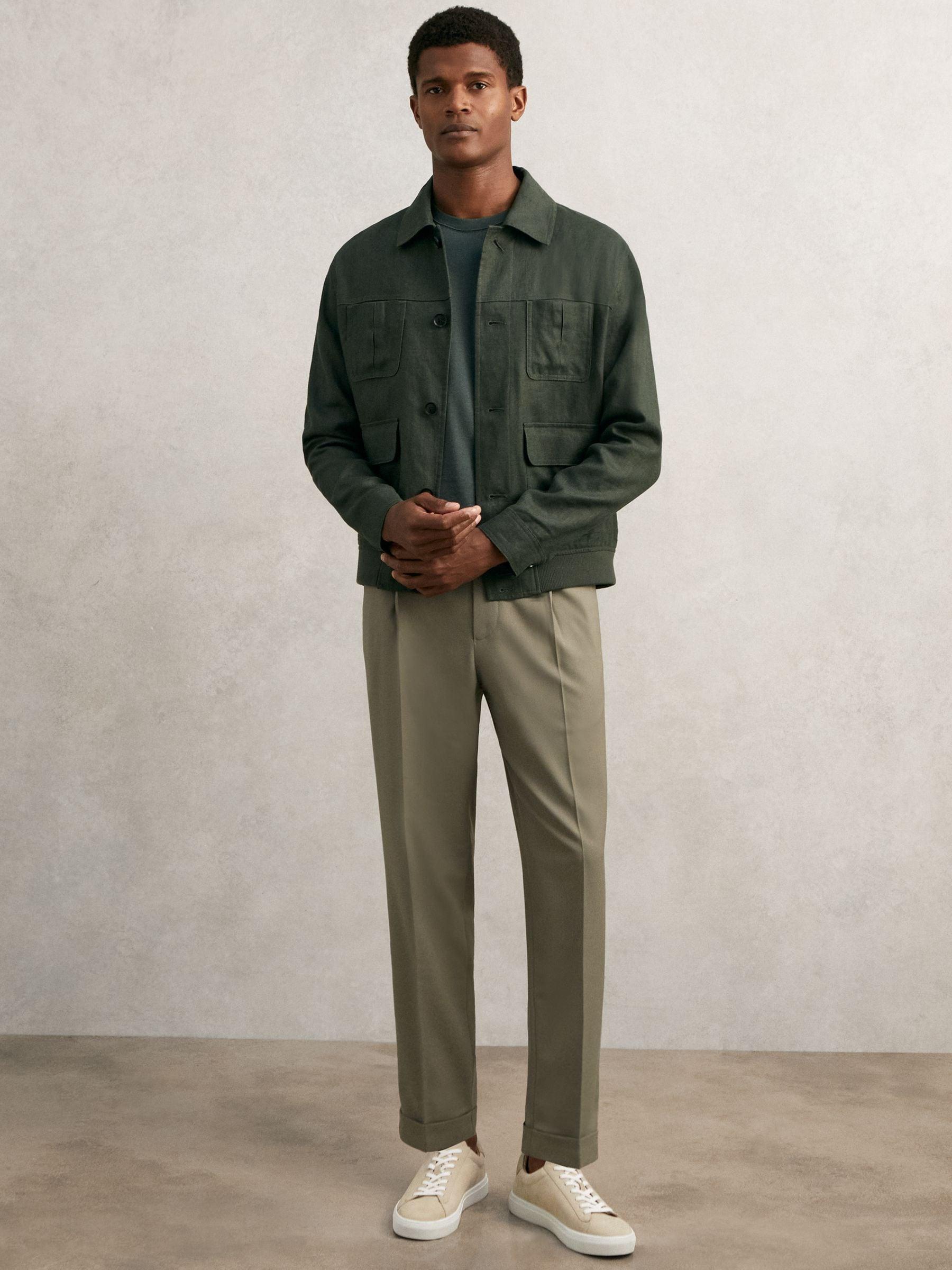 slim fit dress slacks Dark Green Slim Fit Suit Pants