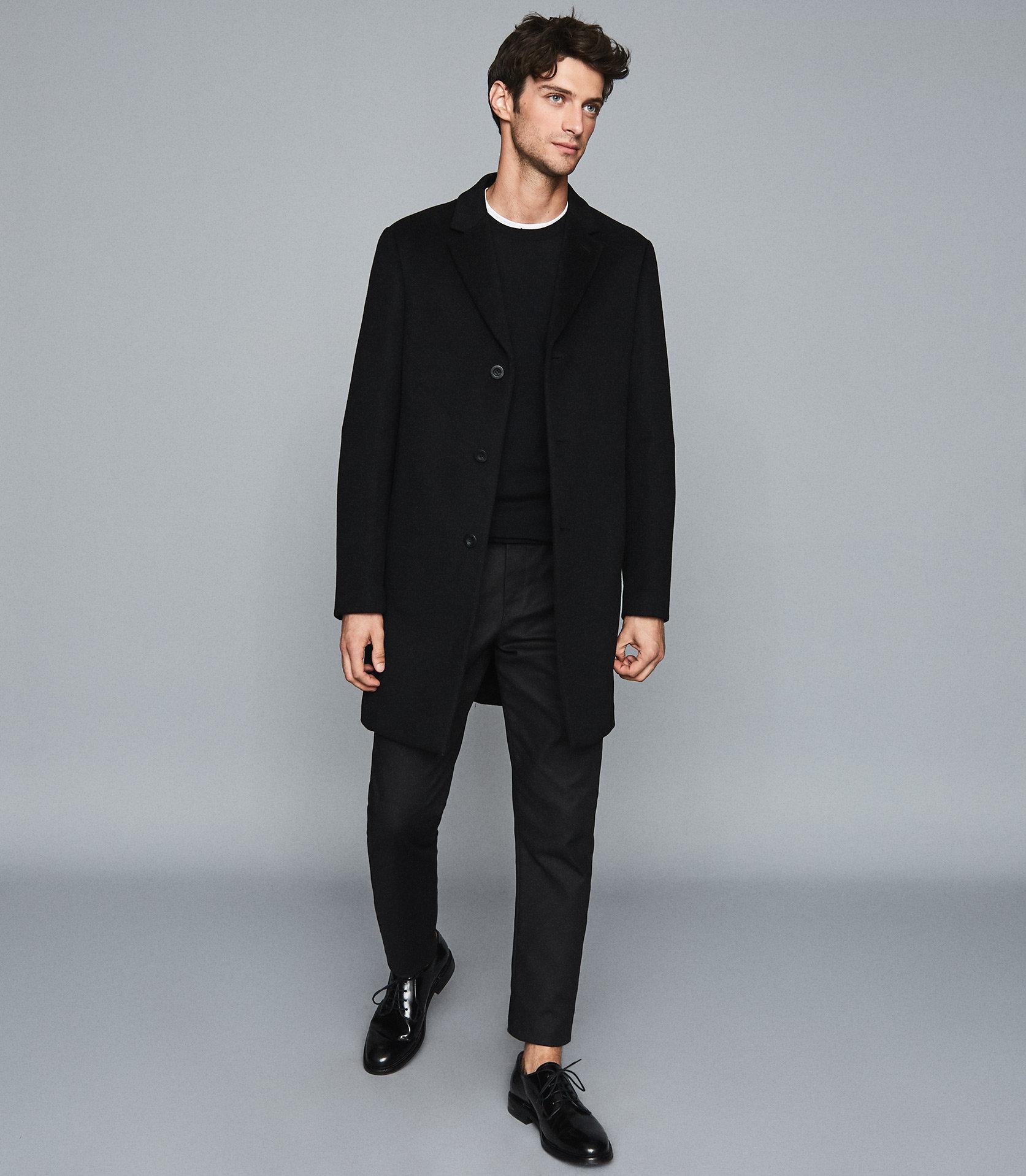 Reiss Wool Epsom Overcoat in Black for Men - Lyst