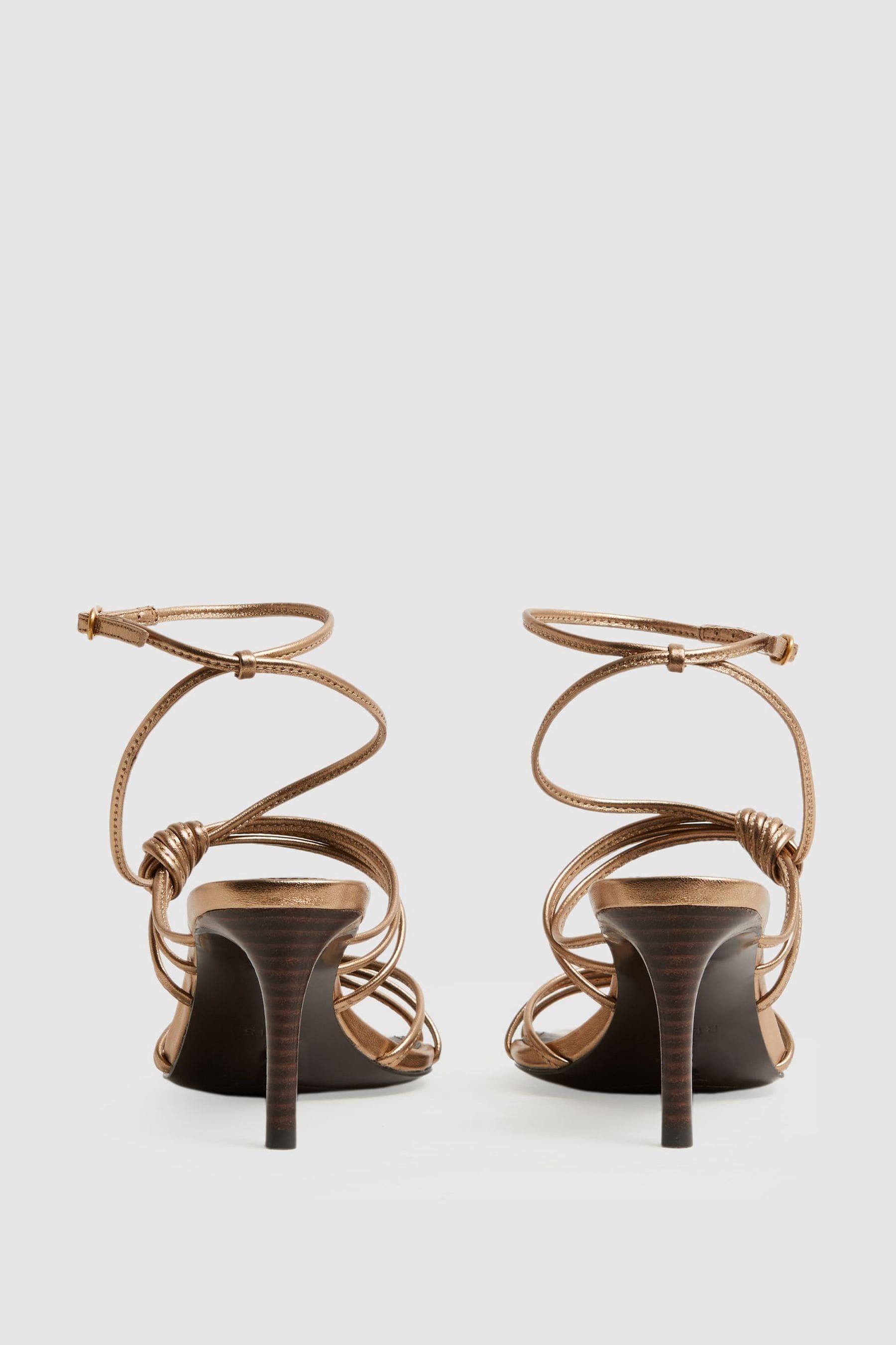 Bronze strappy shop sandals