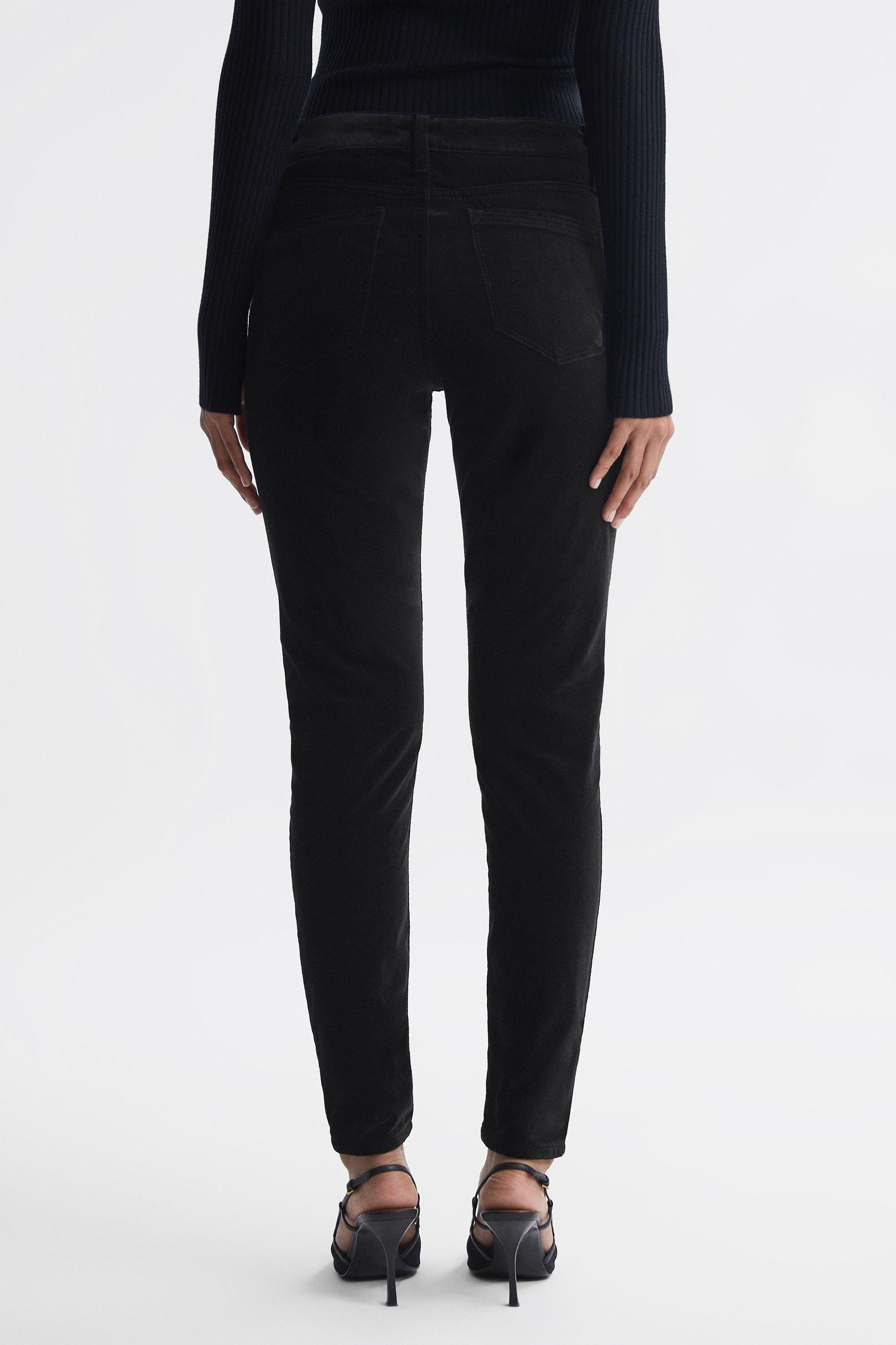 Reiss Velvet Black Lux Mid Rise Skinny Jeans Lyst UK