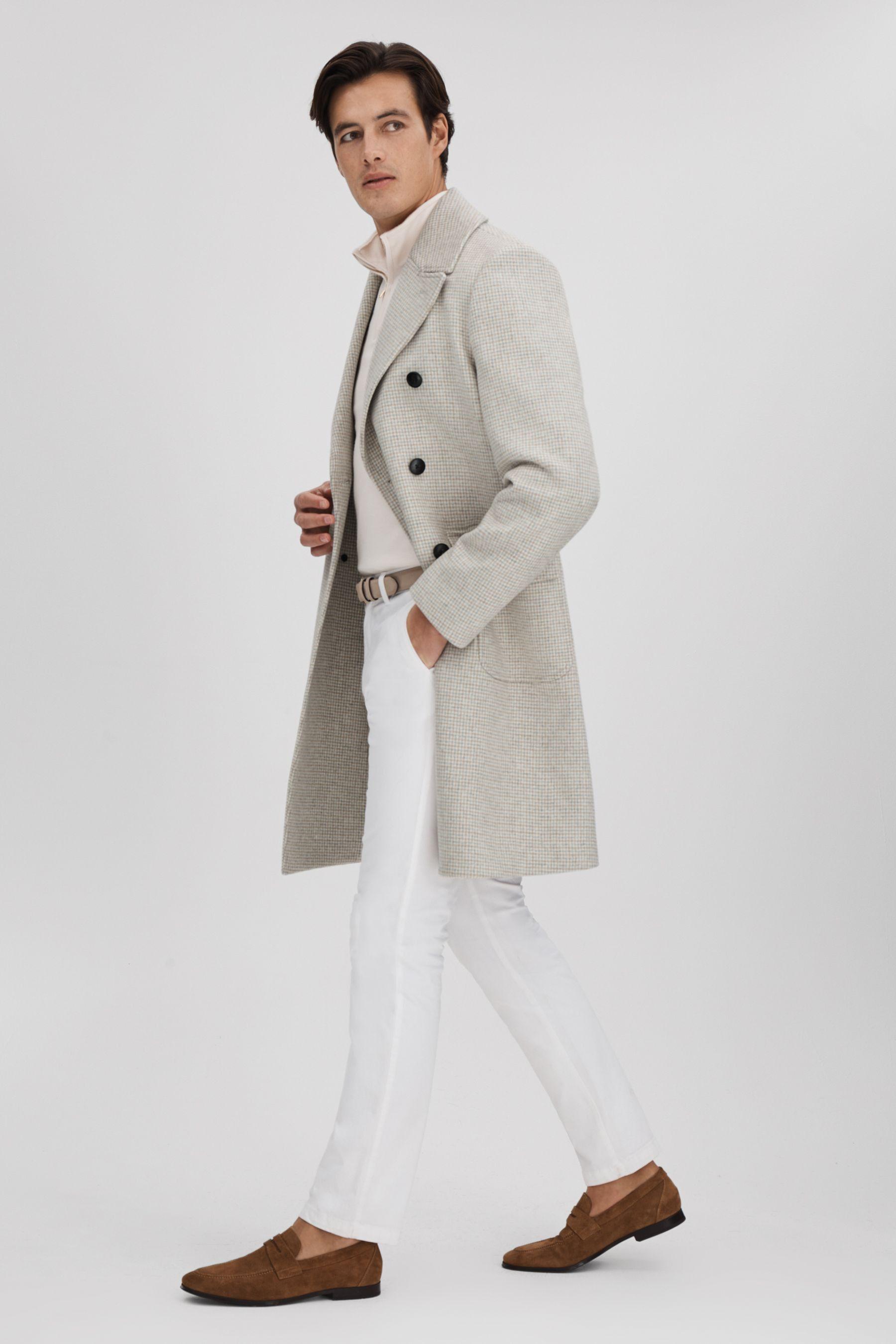 Reiss Wool Blend Herringbone Coat in Natural for Men Lyst