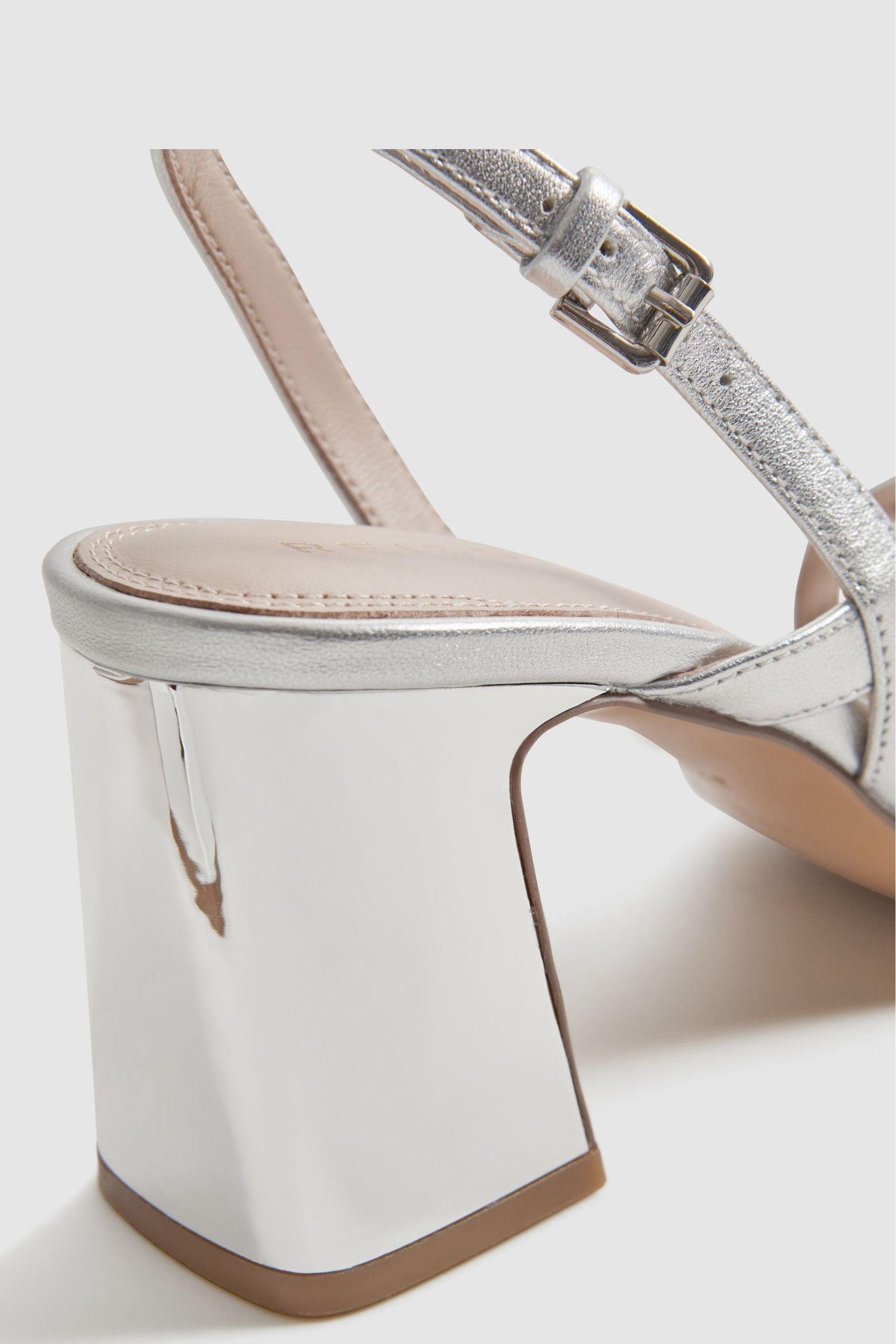 Reiss Alice Silver Strappy Leather Heeled Sandals in White Lyst UK